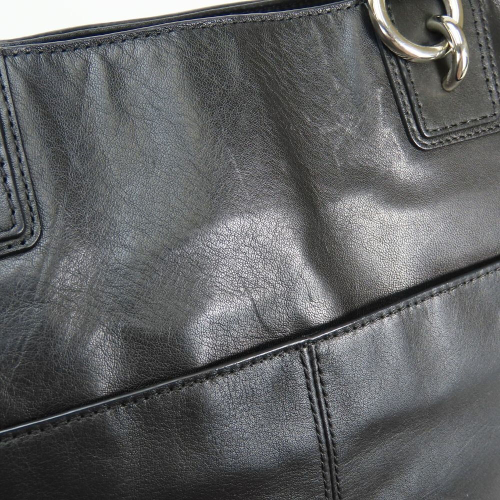 Coach Coach Tote Bag F19456 Leather Black Silver Hardware Women's COACH Size ONE SIZE - 15 Thumbnail