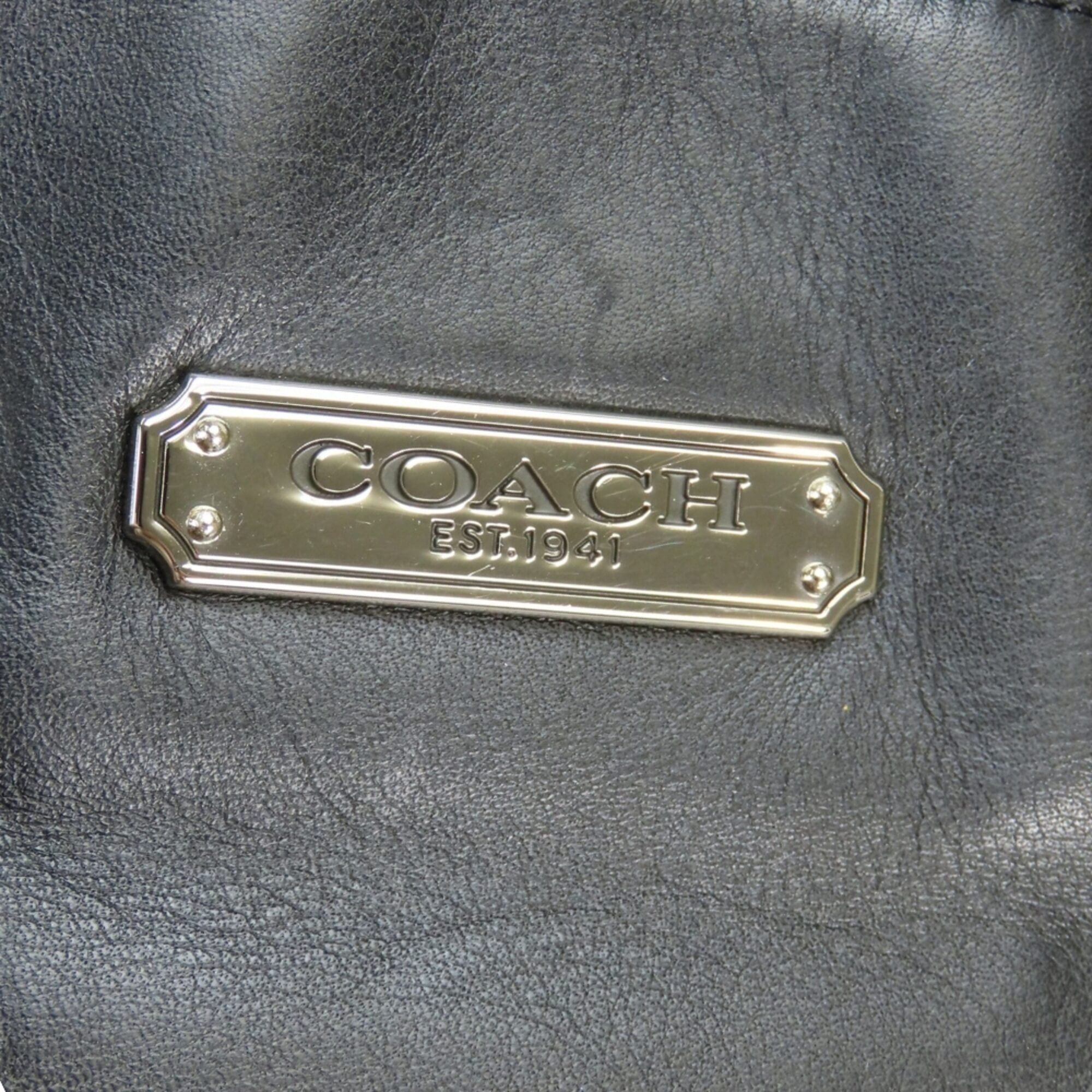 Coach Coach Tote Bag F19456 Leather Black Silver Hardware Women's COACH Size ONE SIZE - 9 Thumbnail