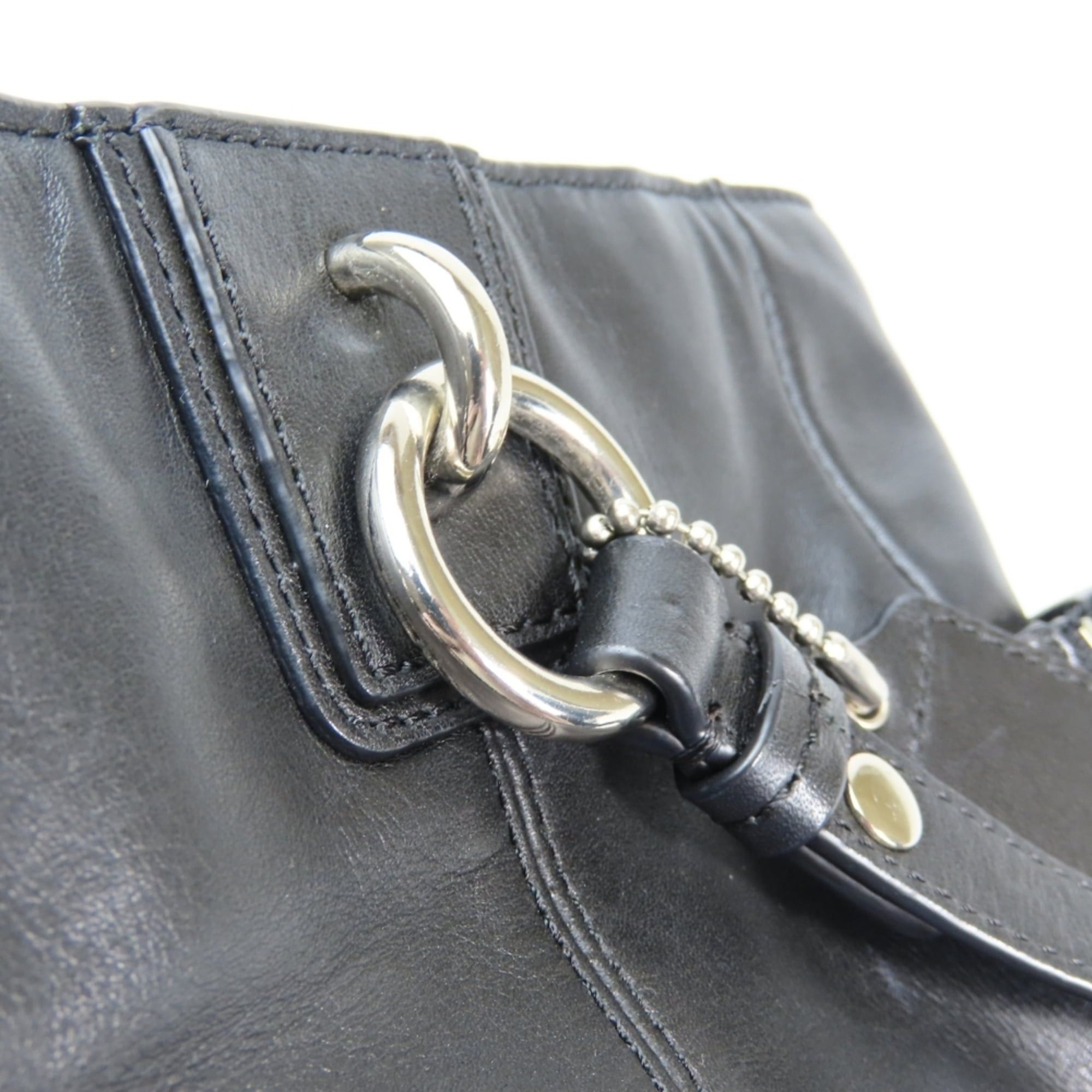 Coach Coach Tote Bag F19456 Leather Black Silver Hardware Women's COACH Size ONE SIZE - 16 Thumbnail
