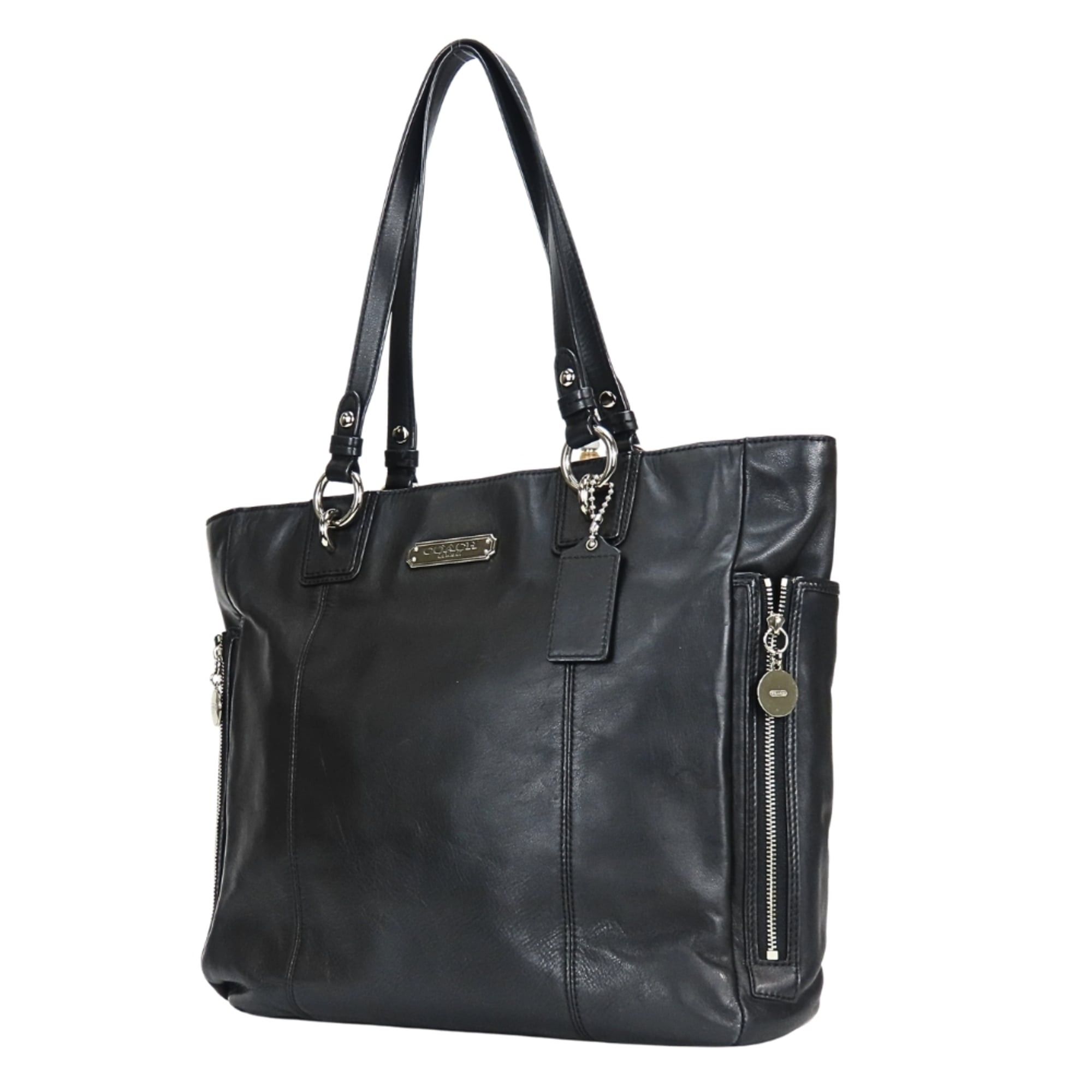 Coach Coach Tote Bag F19456 Leather Black Silver Hardware Women's COACH Size ONE SIZE - 3 Thumbnail
