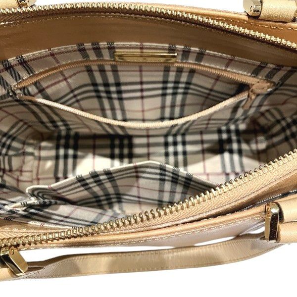 Burberry Burberry Burberry Classic Check Canvas Leather Handbag Leather Handbag DUTY FREE for USA Size ONE SIZE - 6 Thumbnail
