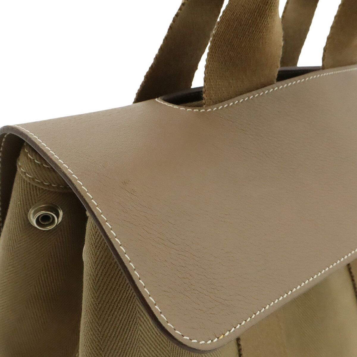 Hermes Hermes Hermes Valparaiso PM Toile Chevron Leather Handbag Leather Tote Bag L DUTY FREE for USA Size ONE SIZE - 8 Thumbnail