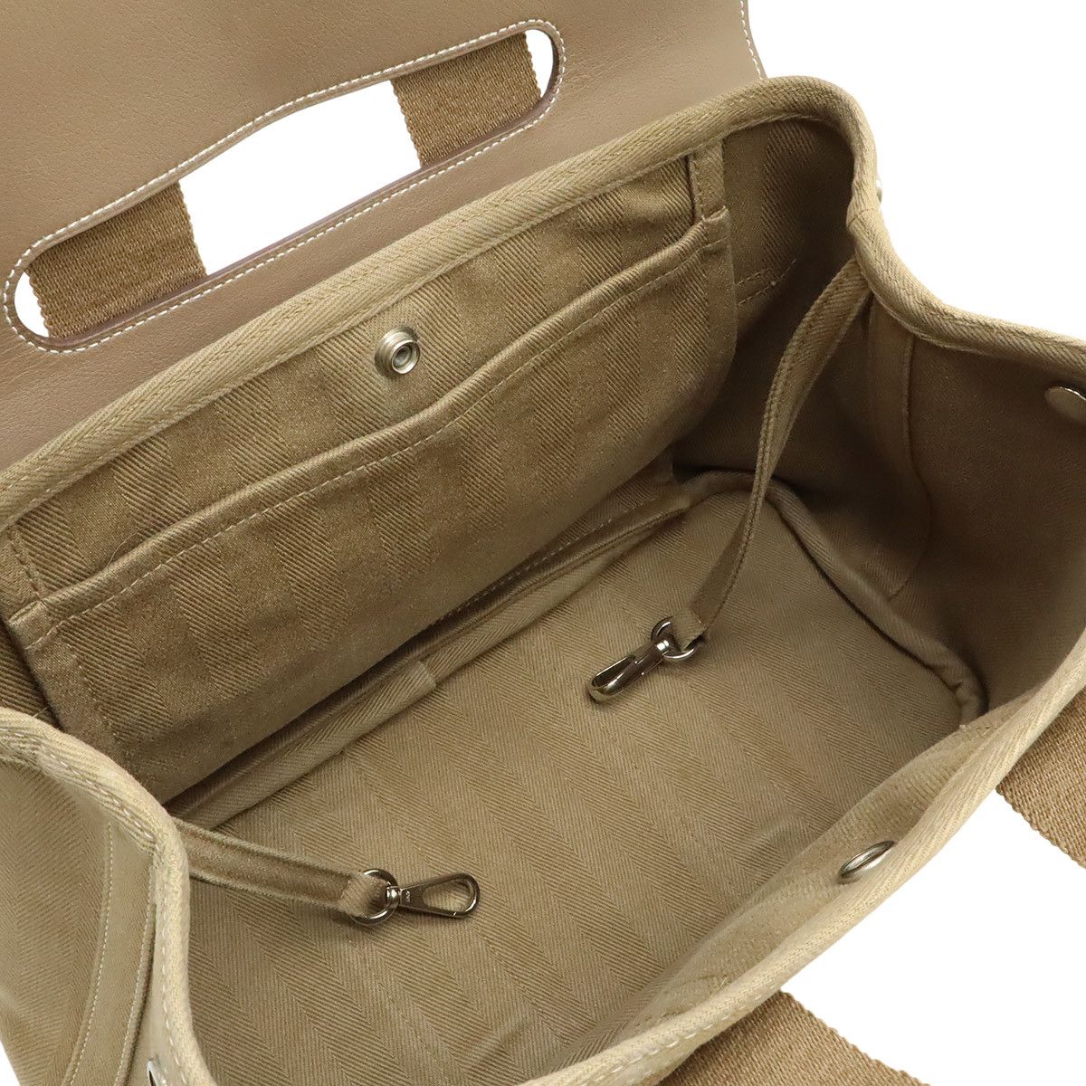 Hermes Hermes Hermes Valparaiso PM Toile Chevron Leather Handbag Leather Tote Bag L DUTY FREE for USA Size ONE SIZE - 6 Thumbnail