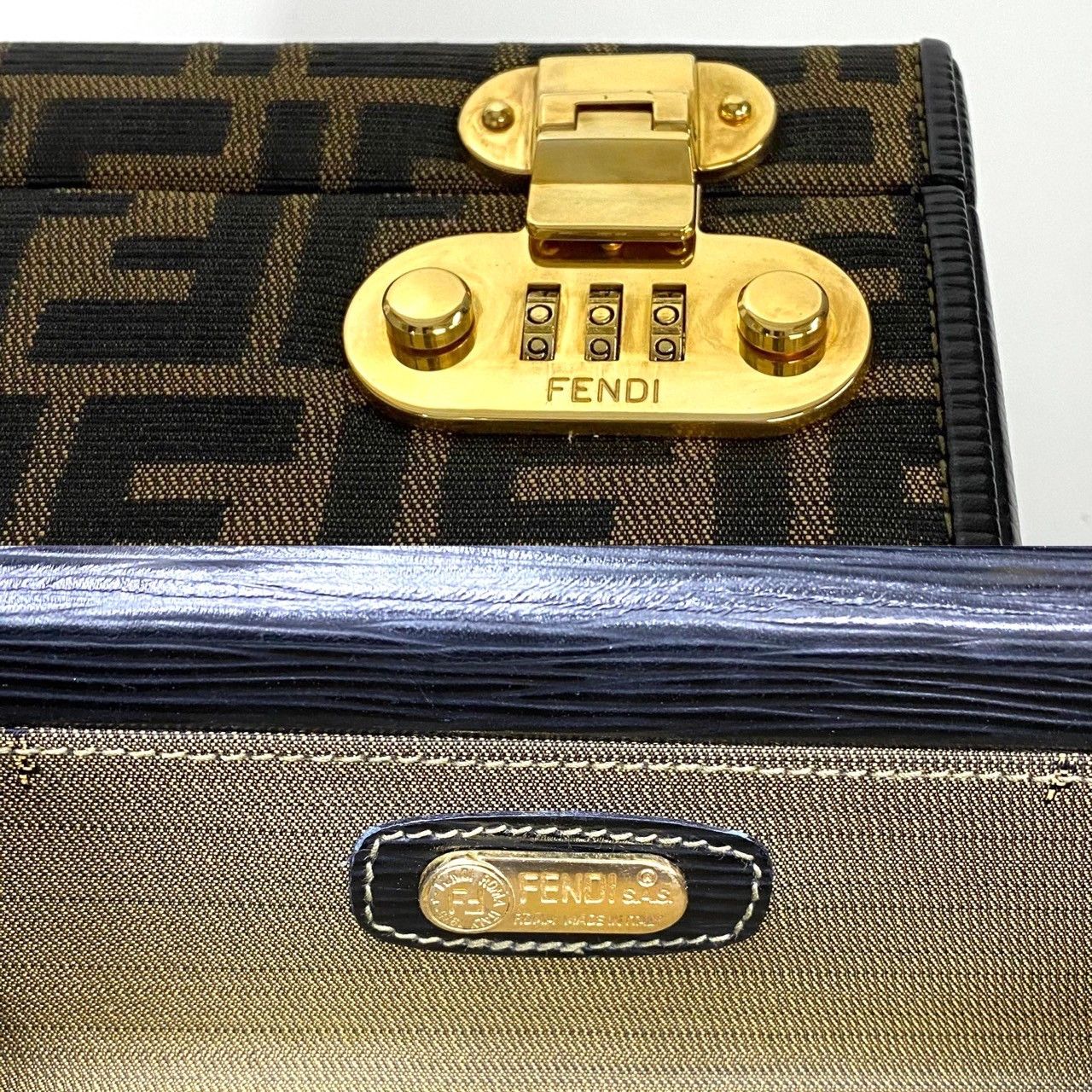 Fendi Fendi Fendi Zucca Canvas Leather 2way Bag Textile Vanity Bag DUTY FREE for USA Size ONE SIZE - 4 Thumbnail