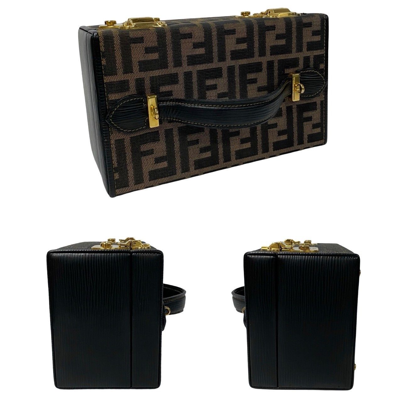 Fendi Fendi Fendi Zucca Canvas Leather 2way Bag Textile Vanity Bag DUTY FREE for USA Size ONE SIZE - 6 Thumbnail