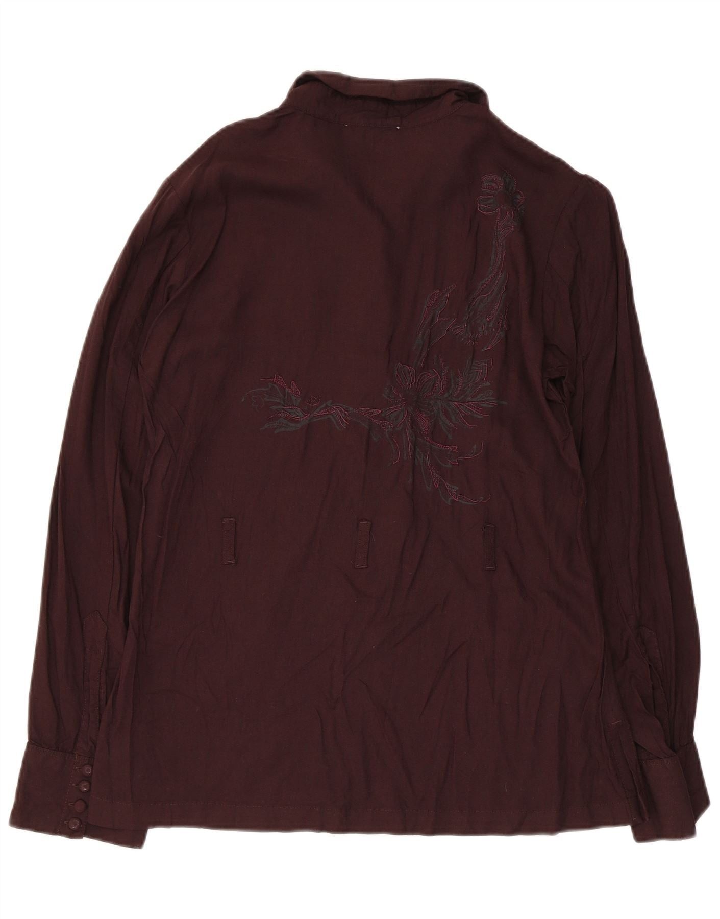 Diesel Womens Pullover Shirt Blouse UK 18 XL Brown Floral Rayon Size S / US 4 / IT 40 - 2 Thumbnail