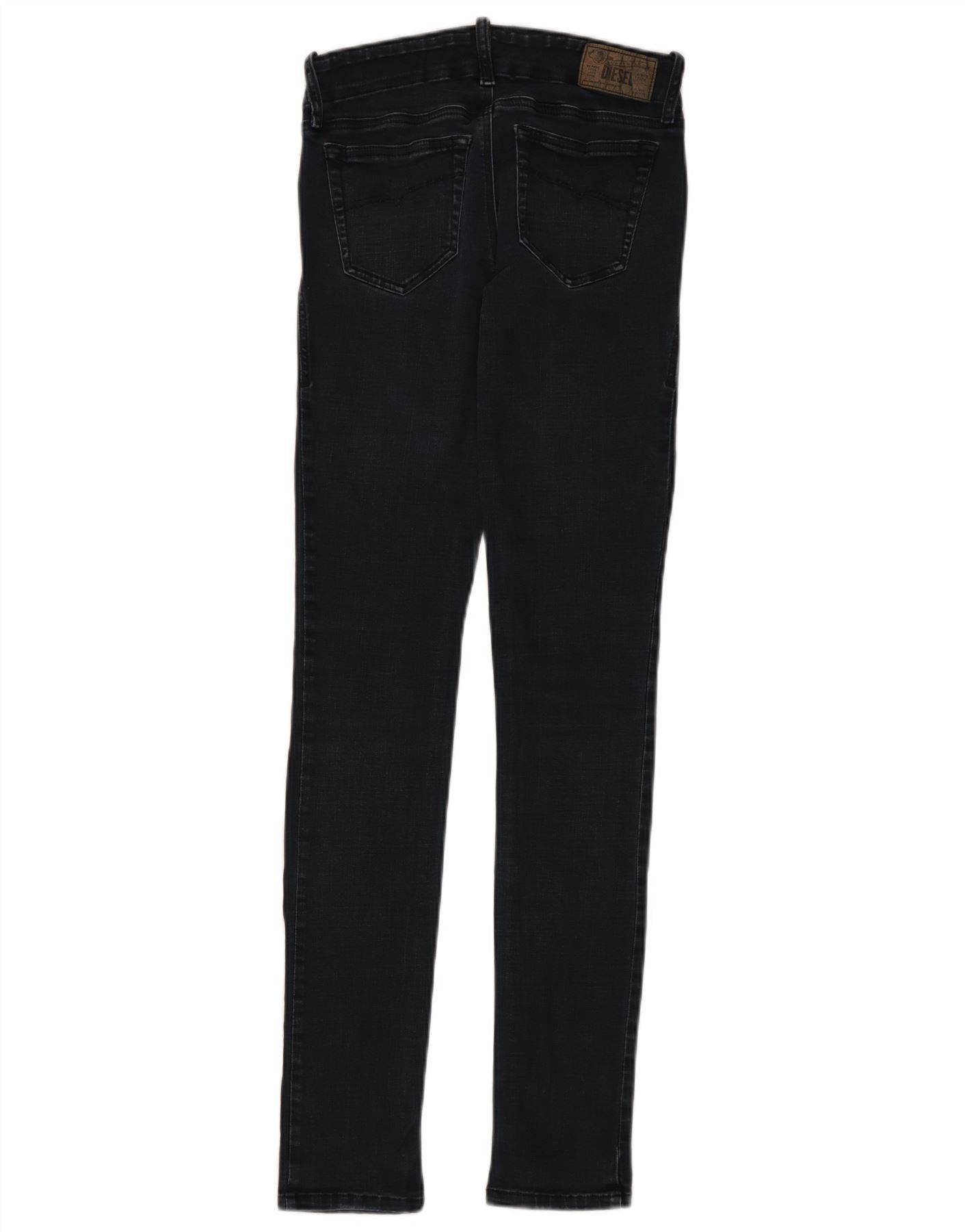 Diesel Womens Grupee Super Slim Skinny Jeans W28 L32 Black Cotton Size 24" / US 00 / IT 34 - 2 Thumbnail