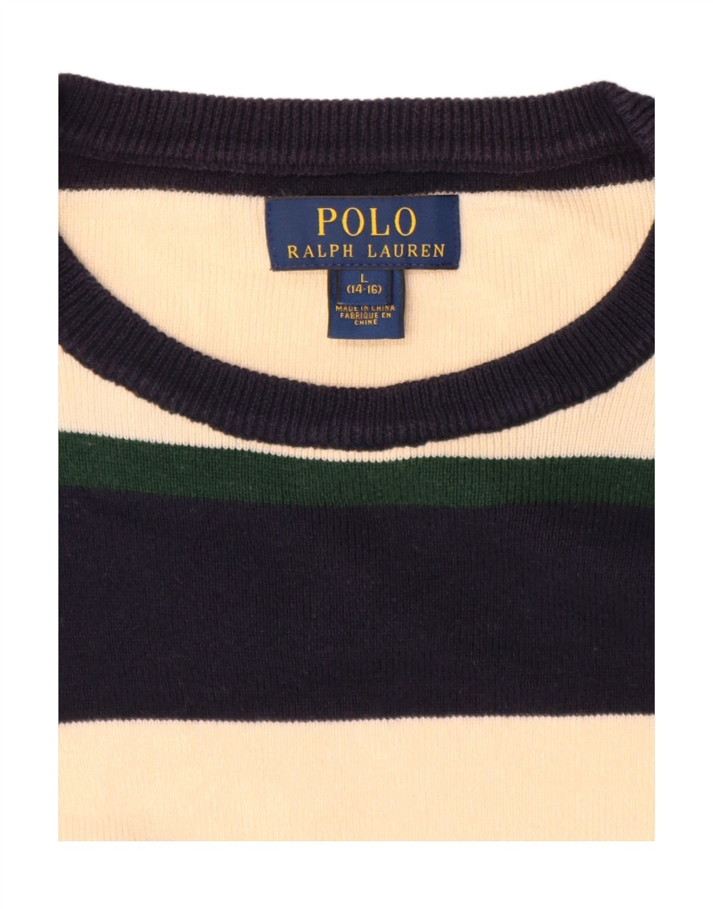 Polo Ralph Lauren Boys Crew Neck Jumper Sweater 14-15 Years Large Multicolo Size L / US 10 / IT 46 - 3 Thumbnail