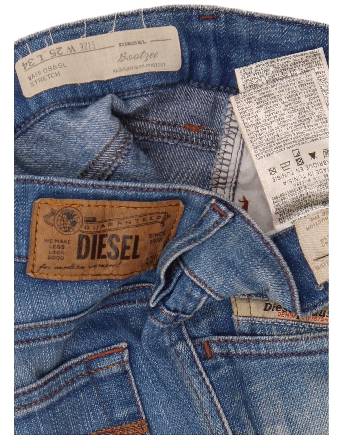 Diesel Womens Bootzee Slim Bootcut Jeans W25 L30 Blue Cotton Size 42" / US 20 - 5 Thumbnail