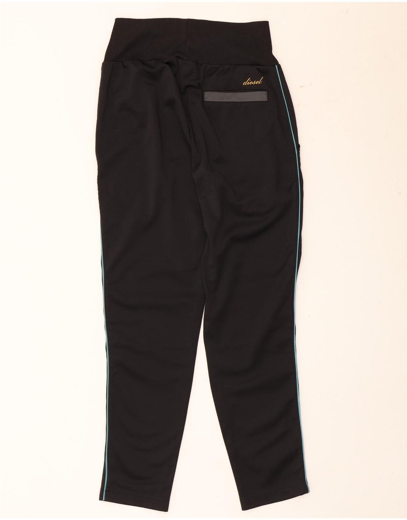 Diesel Womens High Waist Tracksuit Trousers UK 16 Large Black Size 34" / US 12 / IT 48 - 2 Thumbnail