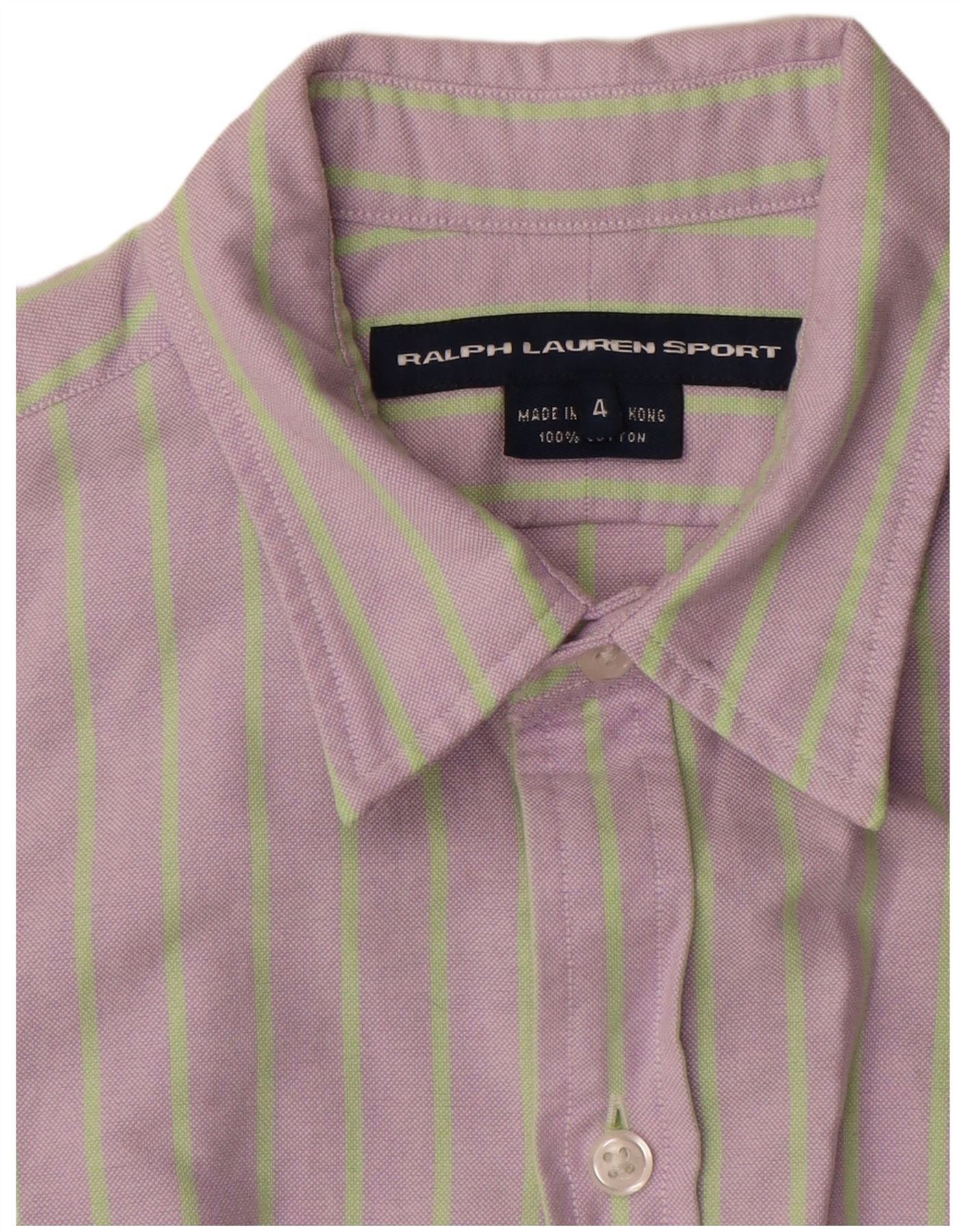 Ralph Lauren Womens Sleeveless Shirt US 4 Small Purple Striped Cotton Size XS / US 0-2 / IT 36-38 - 3 Thumbnail