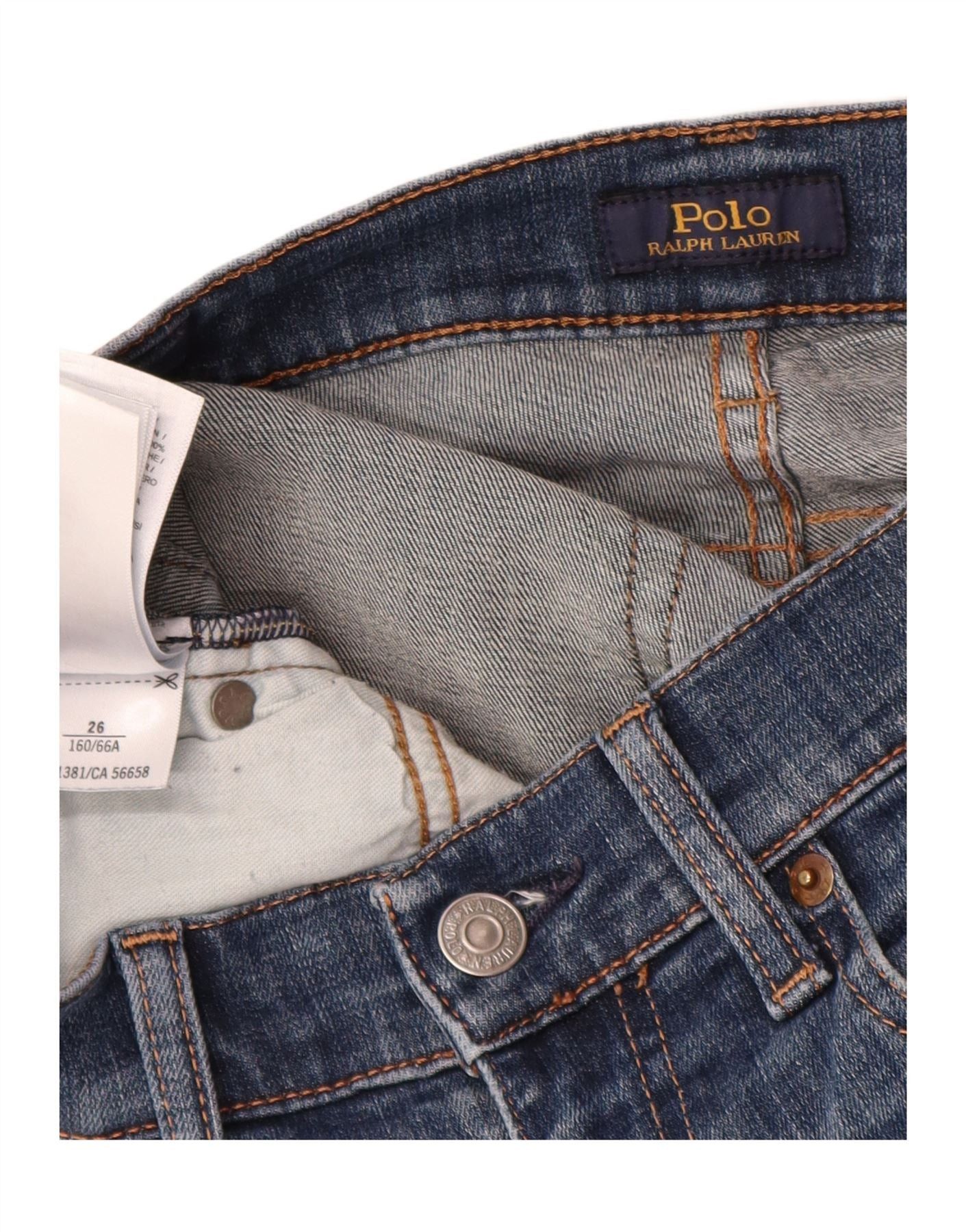 Polo Ralph Lauren Womens Skinny Jeans W26 L29 Blue Cotton Size 26" / US 2 / IT 38 - 4 Thumbnail