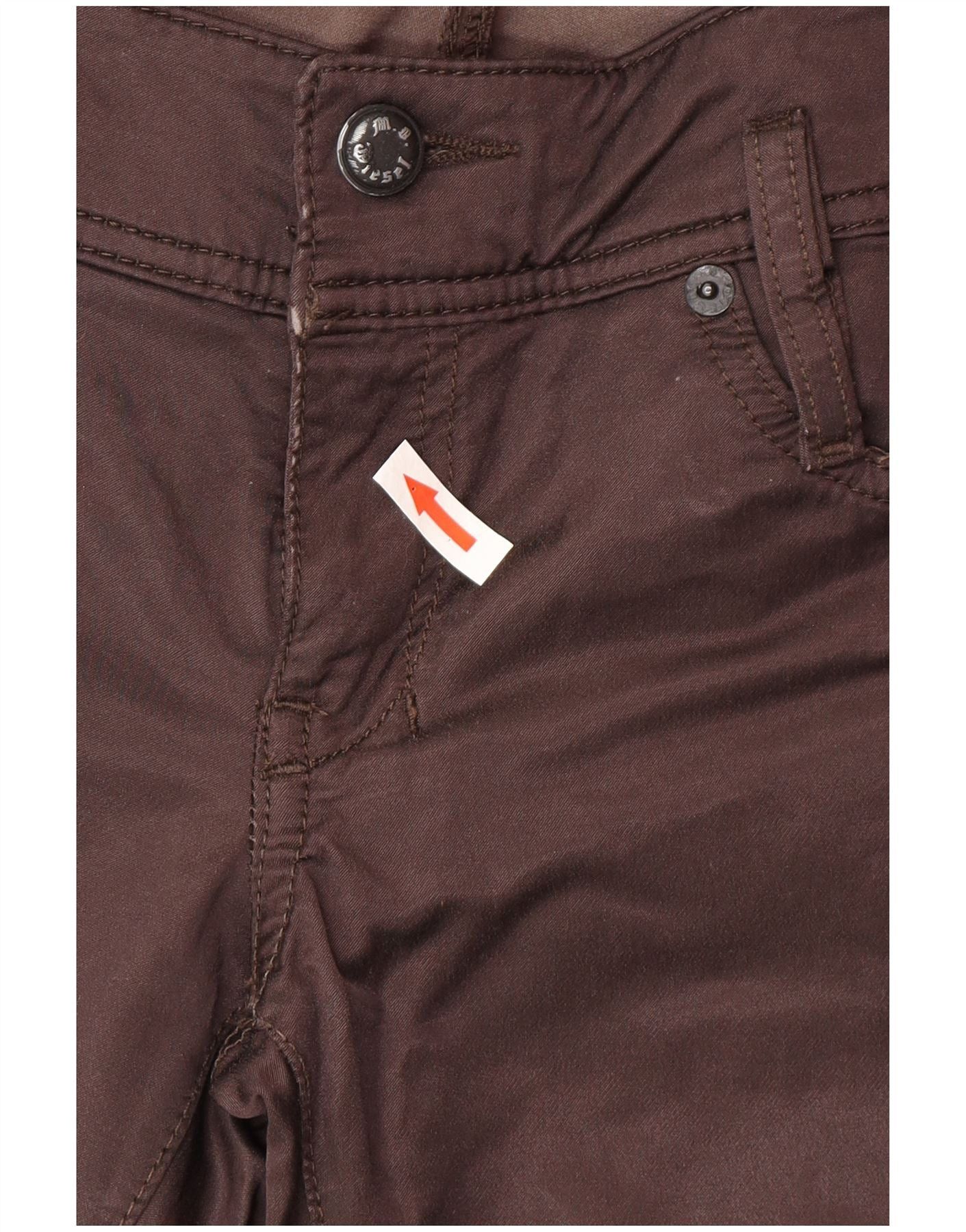 Diesel Womens Slim Casual Trousers W31 L34 Brown Cotton Size 34" / US 12 / IT 48 - 3 Thumbnail