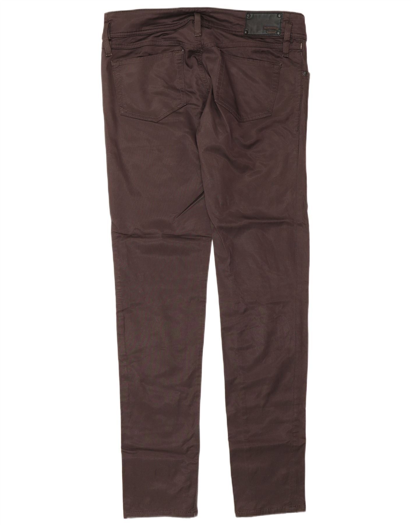 Diesel Womens Slim Casual Trousers W31 L34 Brown Cotton Size 34" / US 12 / IT 48 - 2 Thumbnail