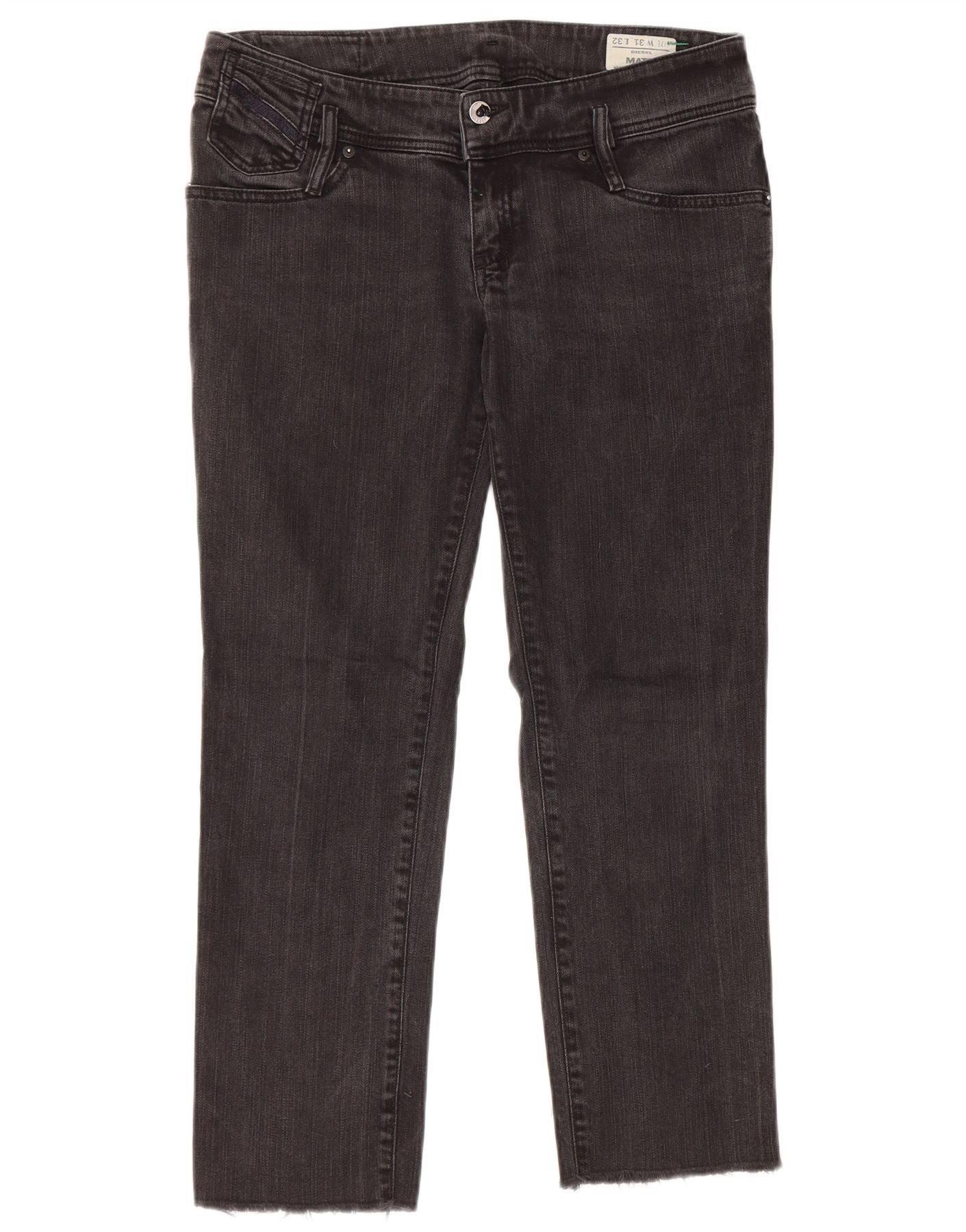 Diesel Womens Matic Stretch Straight Jeans W31 L26 Black Cotton Size 42" / US 20 - 3 Thumbnail