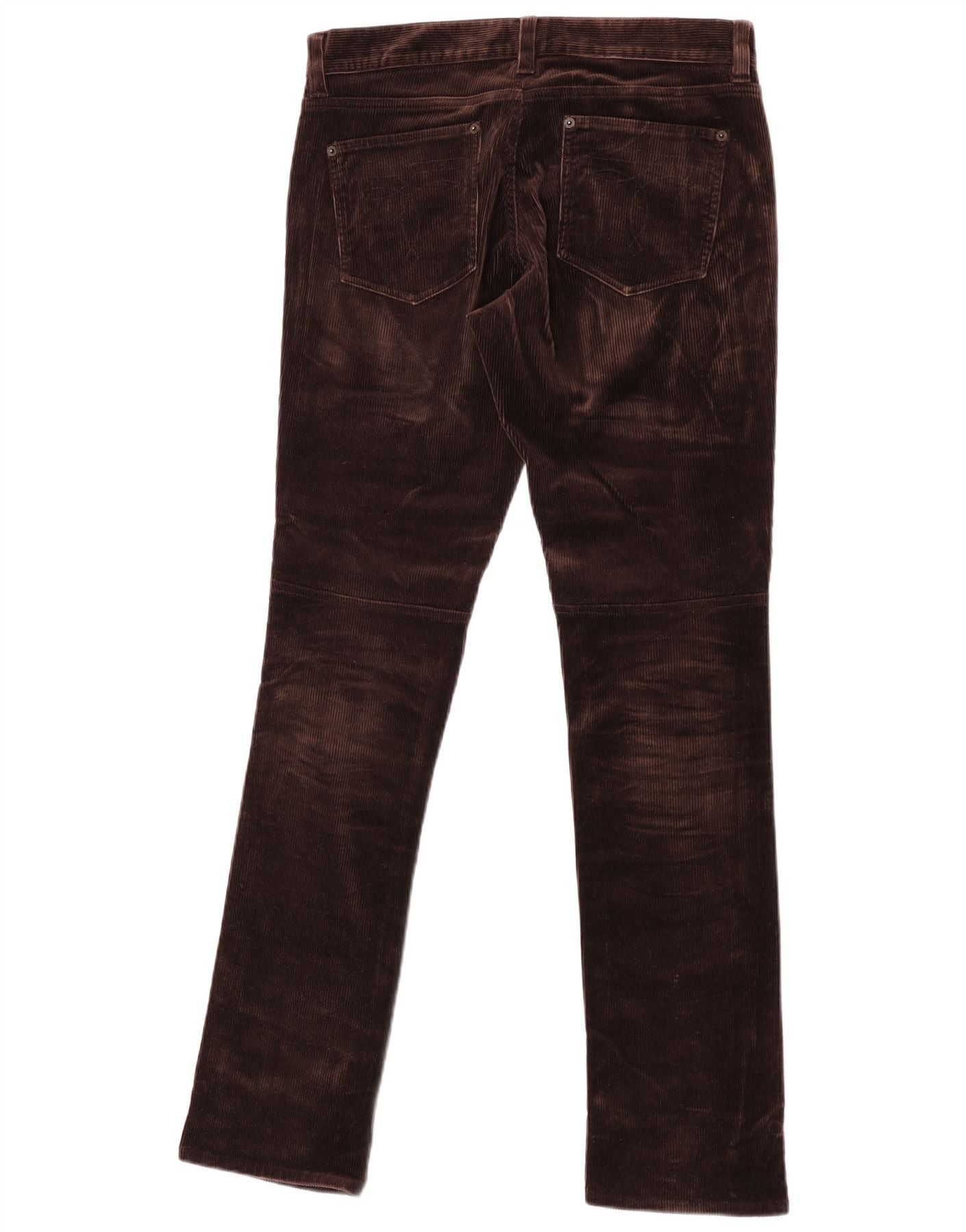Ralph Lauren Womens Slim Corduroy Trousers US 8 Medium W29 L34 Brown Cott Size 27" / US 4 / IT 40 - 2 Thumbnail