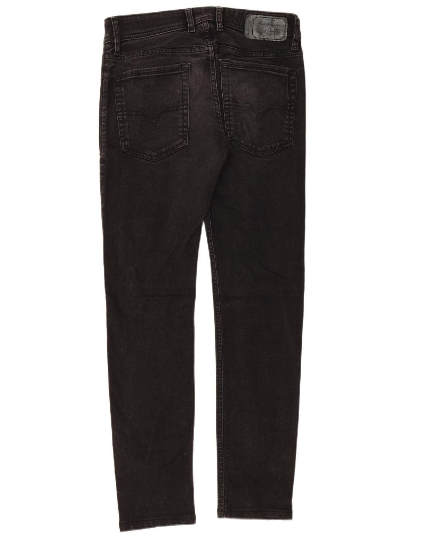 Diesel Womens Troxer Slim Skinny Jeans W27 L30 Black Cotton Size 42" / US 20 - 2 Thumbnail