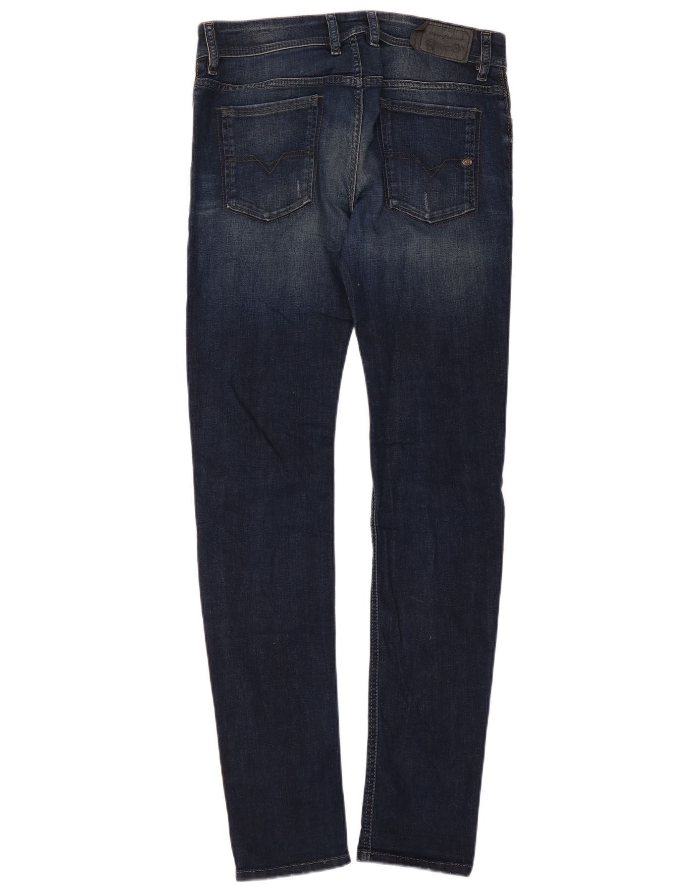 Diesel Womens Sleenker Distressed Slim Skinny Jeans W30 L32 Blue Co Size 42" / US 20 - 2 Thumbnail