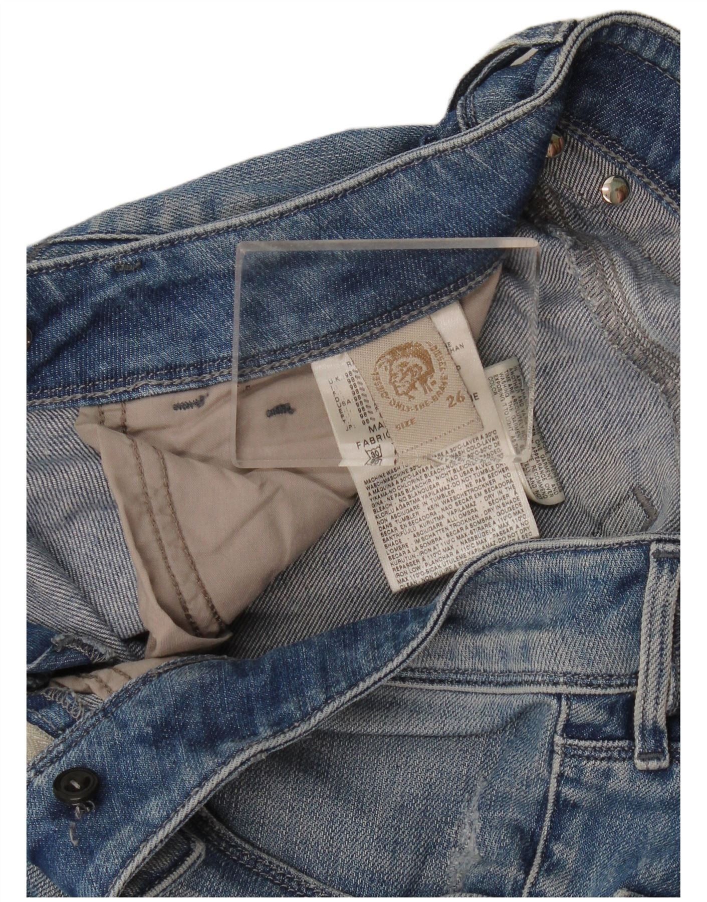 Diesel Womens Nevy Distressed Straight Jeans W26 L30 Blue Cotton Size 42" / US 20 - 3 Thumbnail