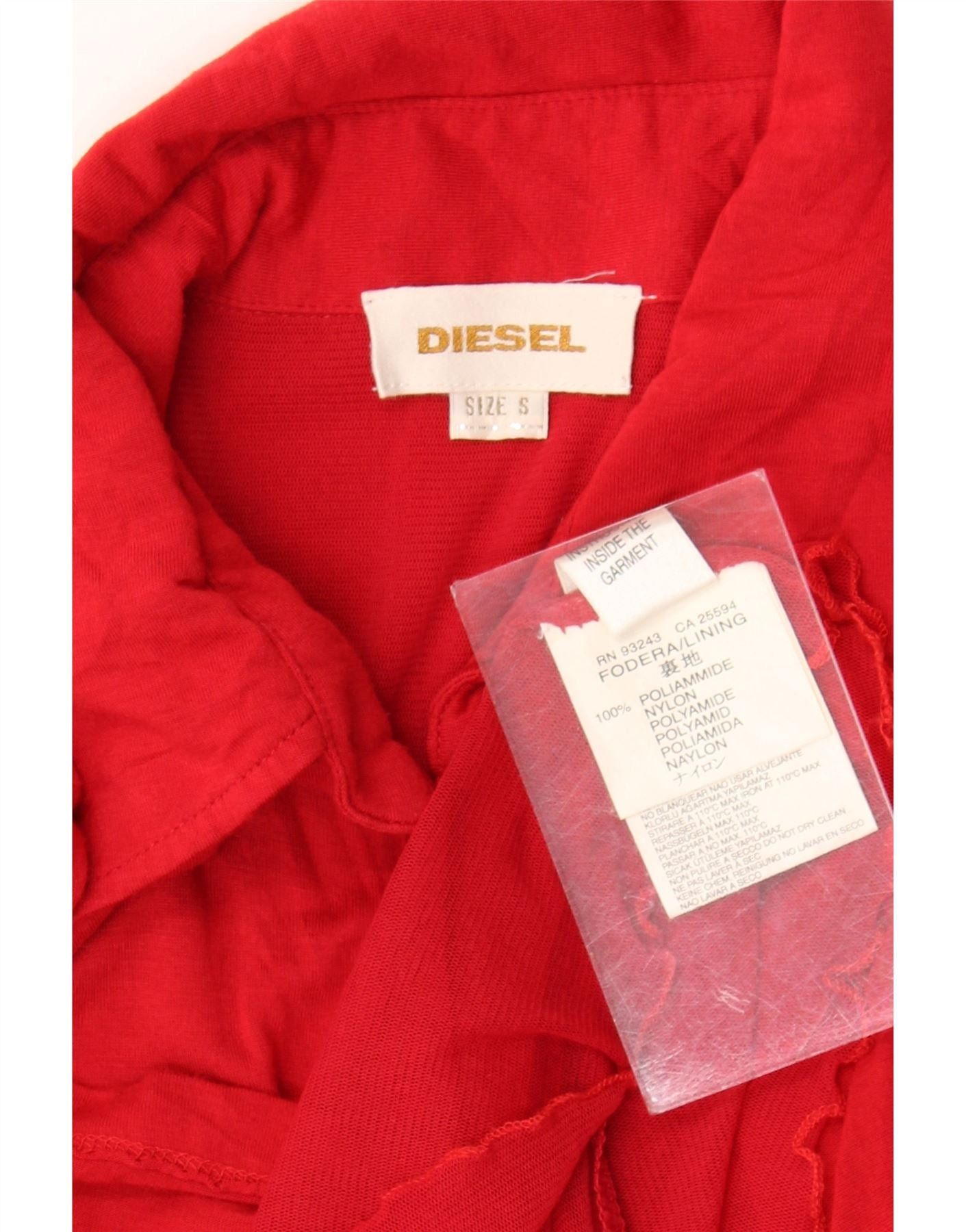 Diesel Womens Long Sleeve Polo Dress UK 8 Small Red Polyamide Size XXS / US 00 / IT 34 - 4 Thumbnail