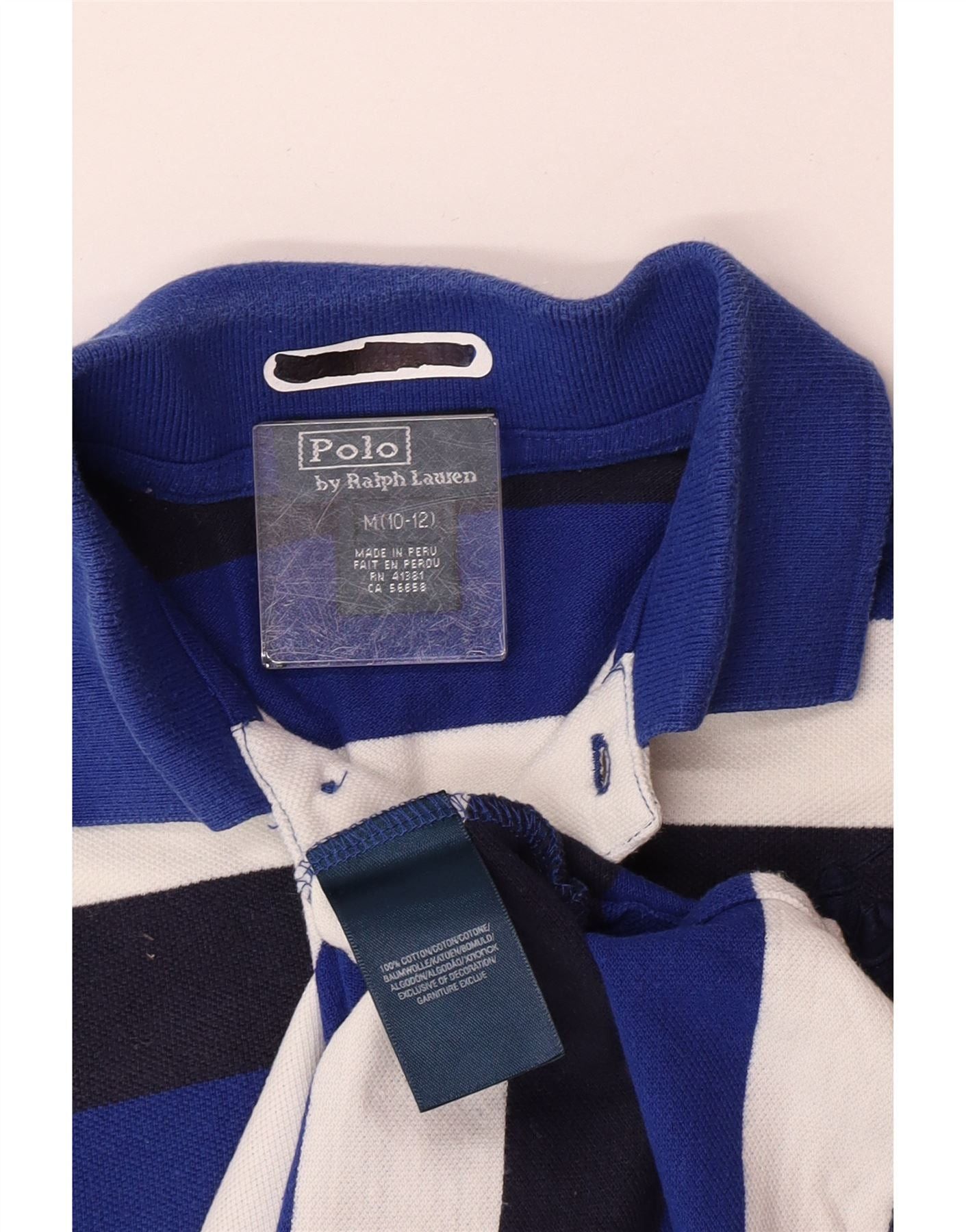 Polo Ralph Lauren Boys Rugby Polo Shirt 10-11 Years Medium Blue Striped Size M / US 6-8 / IT 42-44 - 5 Thumbnail