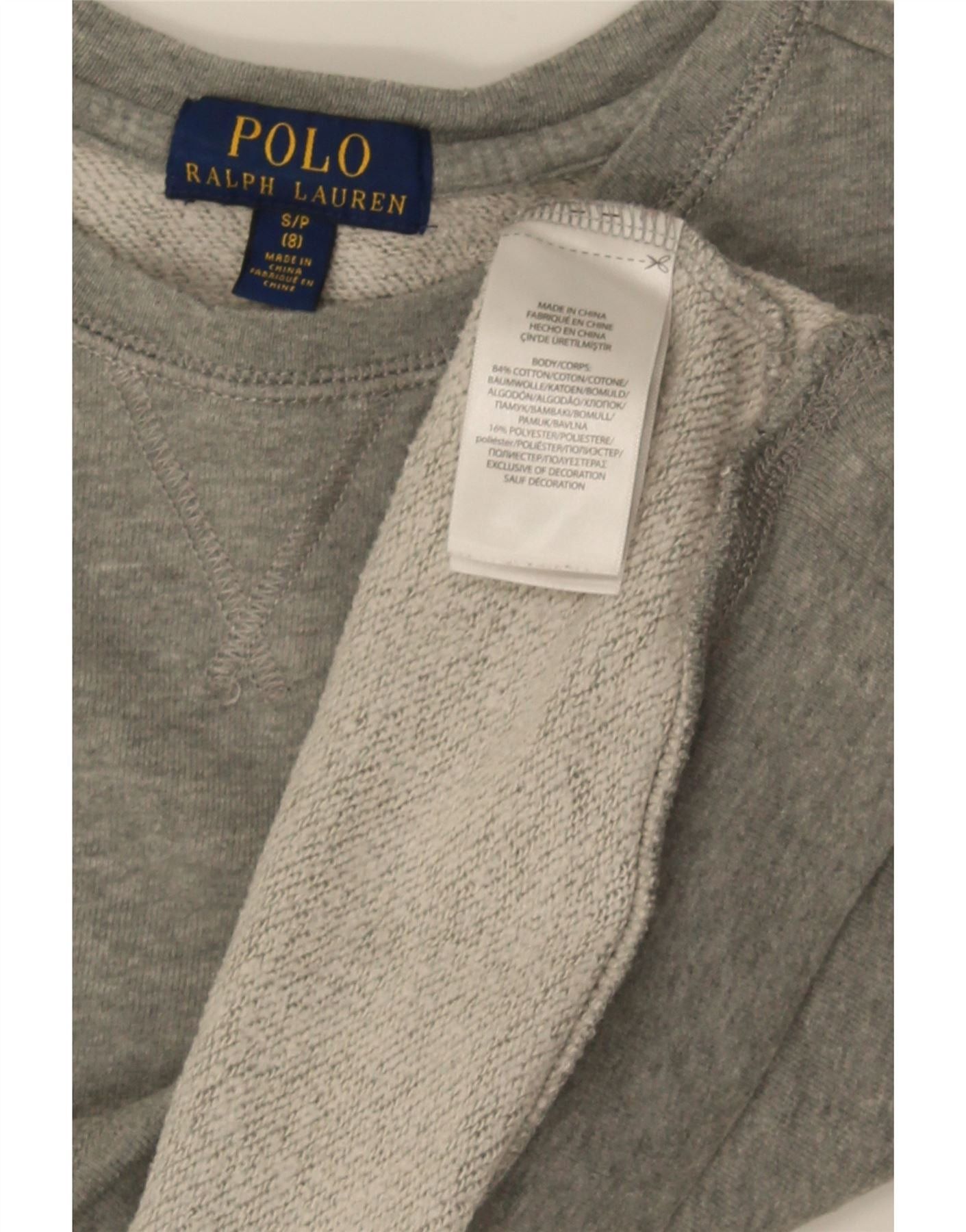 Polo Ralph Lauren Boys Sweatshirt Jumper 7-8 Years Small Grey Flecked Size S / US 4 / IT 40 - 3 Thumbnail