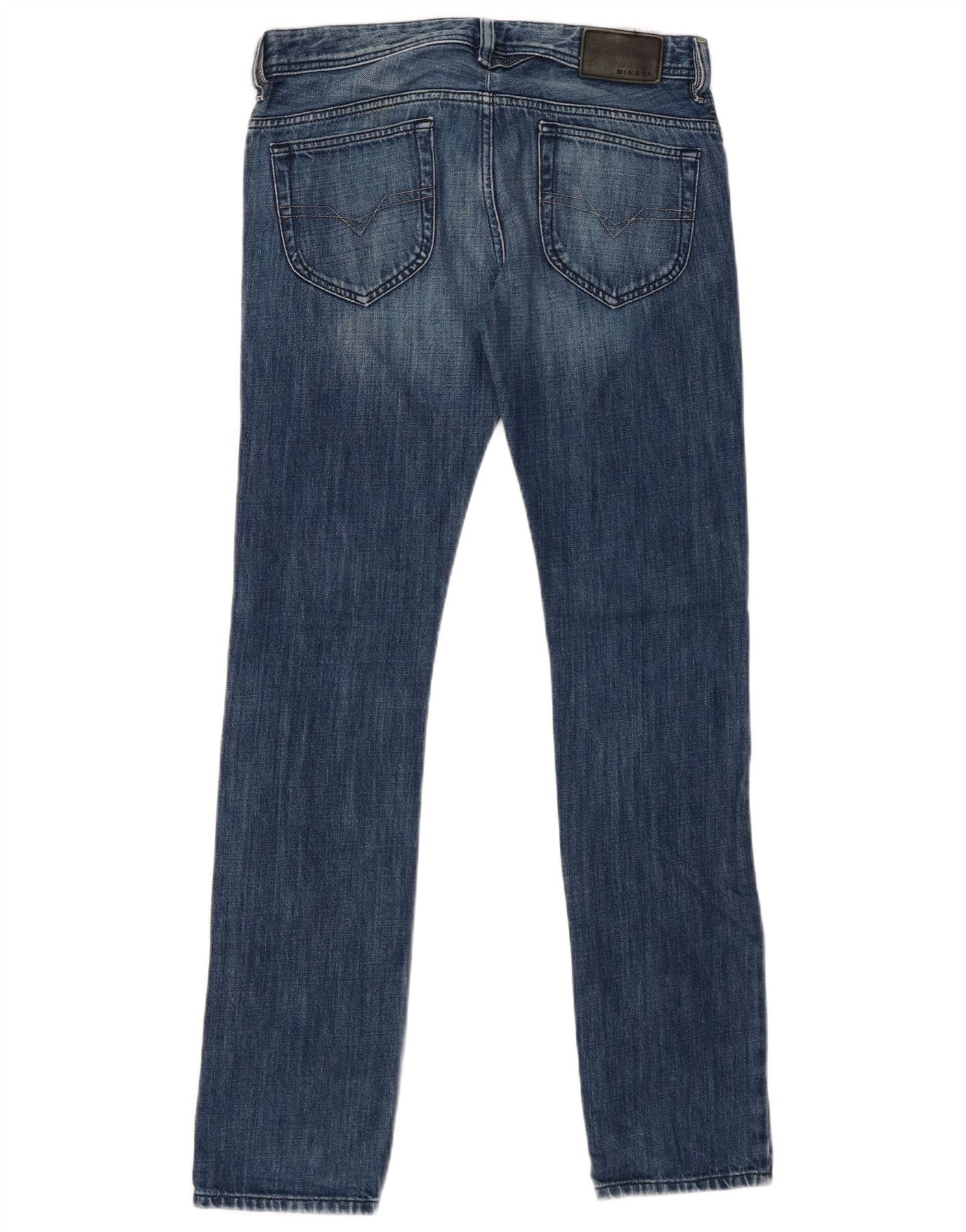 Diesel Mens Thanaz Slim Skinny Jeans W29 L32 Blue Cotton Size US 29 - 2 Thumbnail