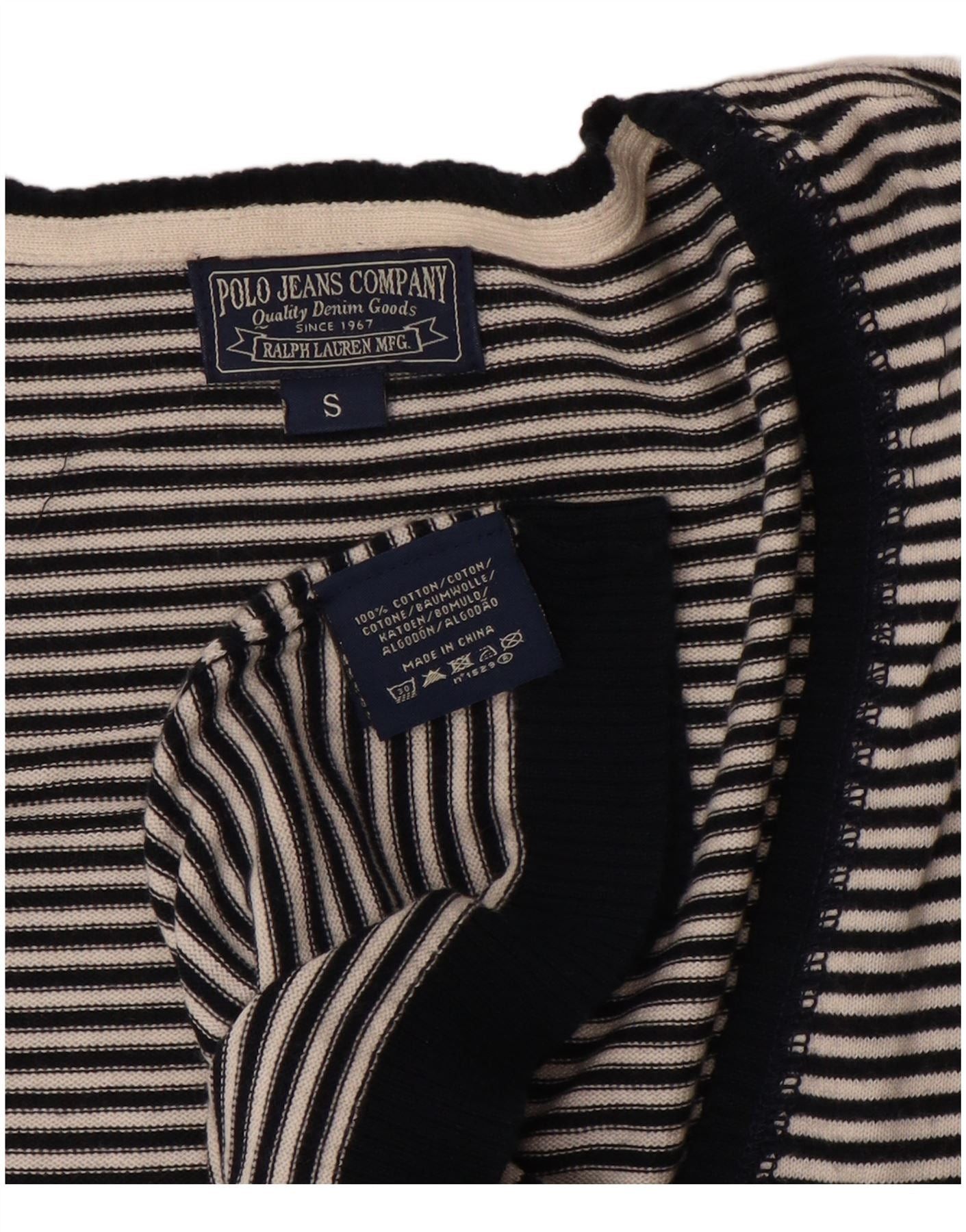 Polo Ralph Lauren Womens V-Neck Jumper Sweater UK 10 Small Navy Blue Size XS / US 0-2 / IT 36-38 - 3 Thumbnail