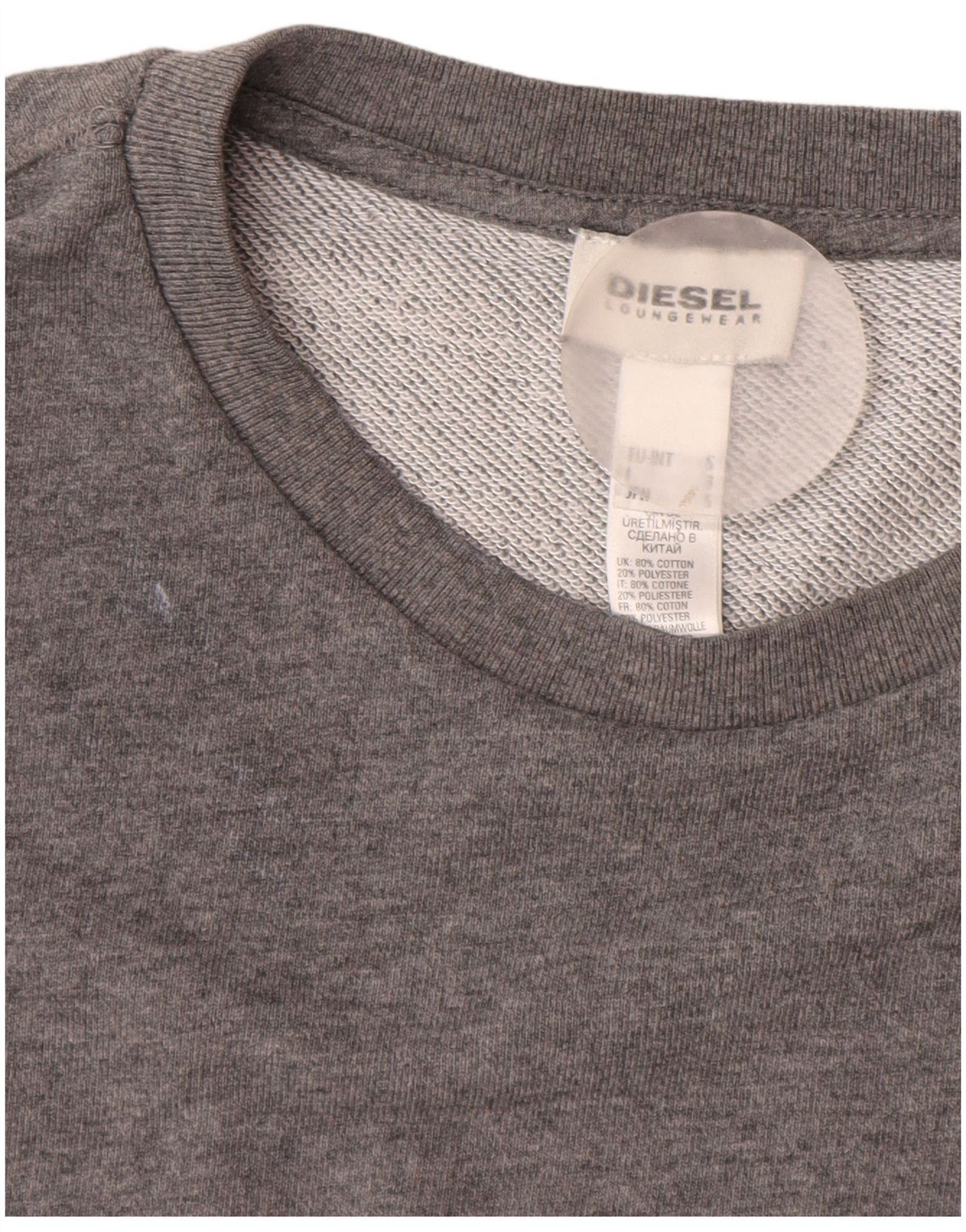 Diesel Mens Graphic Sweatshirt Jumper Small Grey Cotton Size US M / EU 48-50 / 2 - 4 Thumbnail