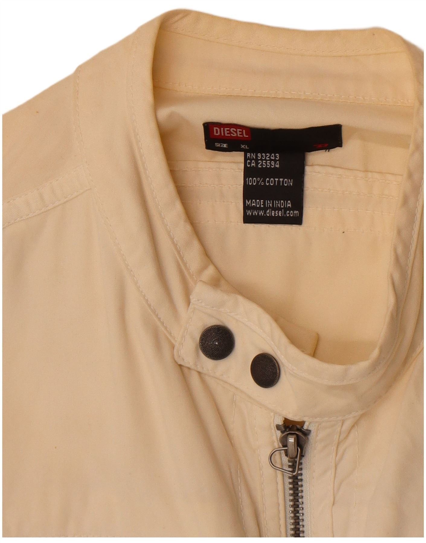 Diesel Womens Bomber Jacket UK 18 XL Off White Cotton Size L / US 10 / IT 46 - 6 Thumbnail