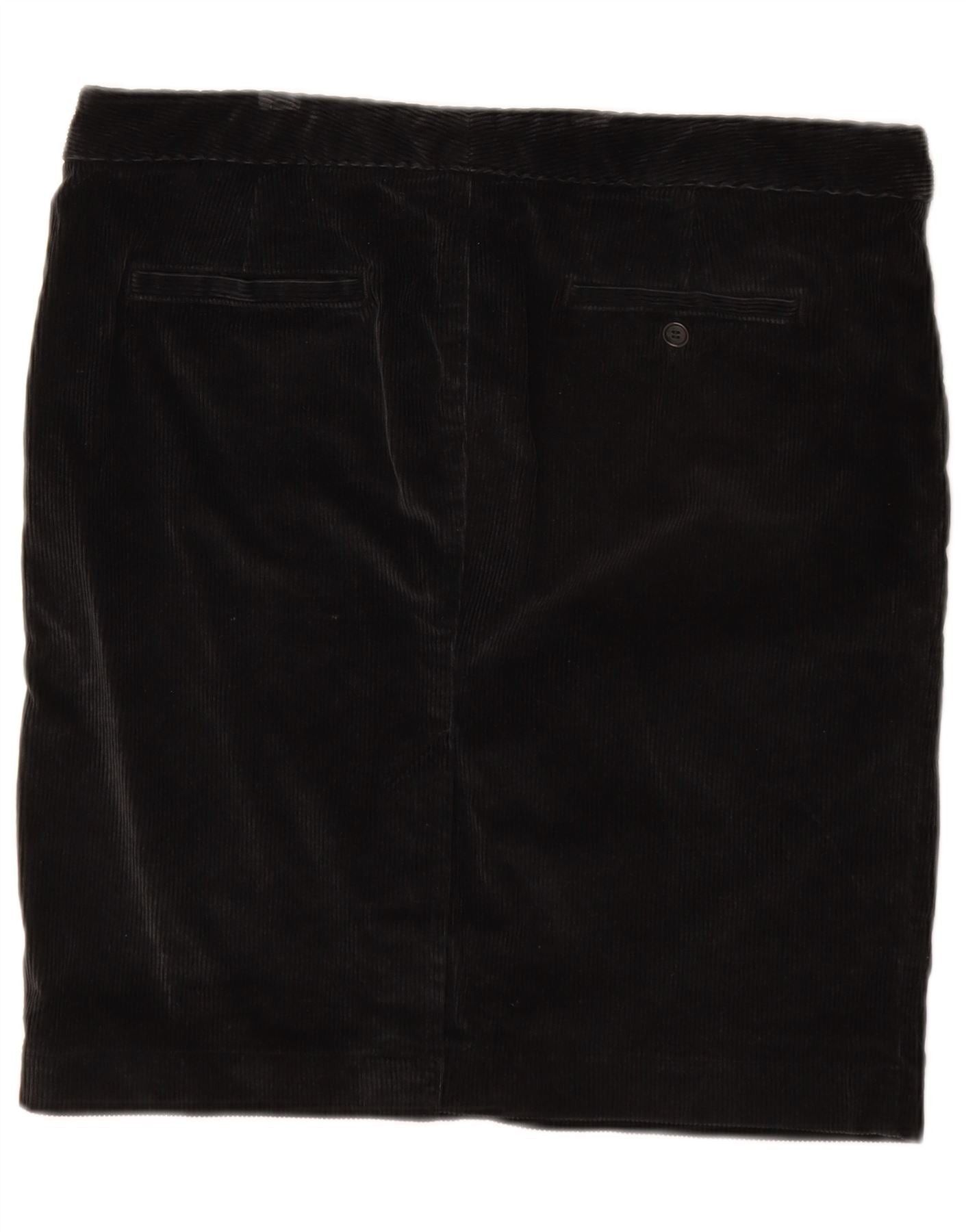 Ralph Lauren Womens Corduroy Skirt US 12 Large W34 Black Cotton Size 30" / US 8 / IT 44 - 2 Thumbnail