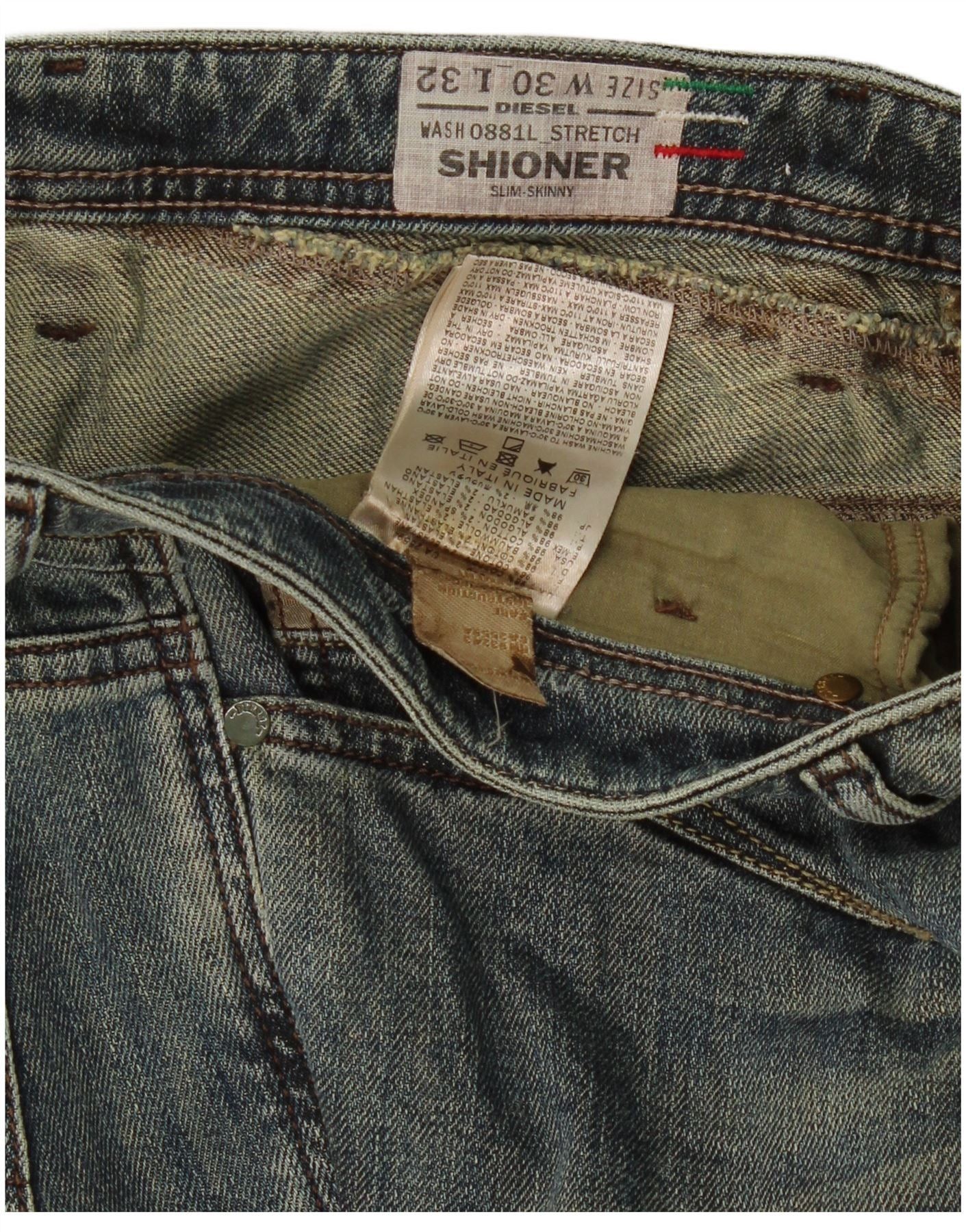 Diesel Womens Shioner Distressed Slim Skinny Jeans W30 L32 Blue Cot Size 42" / US 20 - 4 Thumbnail
