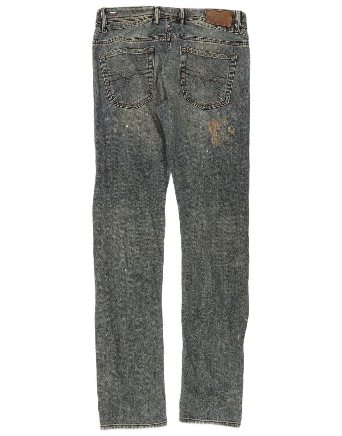 Diesel Womens Shioner Distressed Slim Skinny Jeans W30 L32 Blue Cot Size 42" / US 20 - 2 Thumbnail
