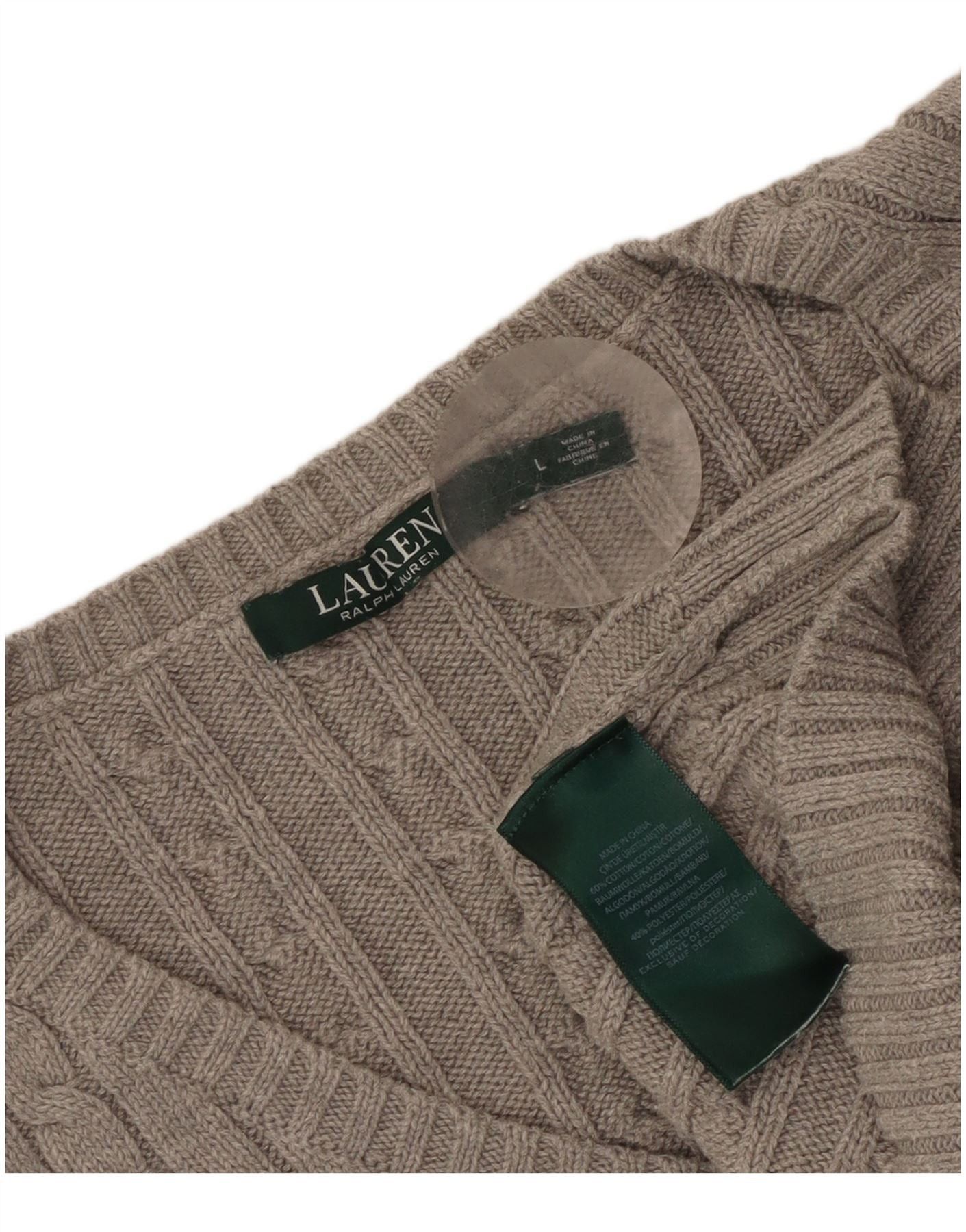 Ralph Lauren Womens V-Neck Jumper Sweater UK 16 Large Grey Cotton Size M / US 6-8 / IT 42-44 - 3 Thumbnail