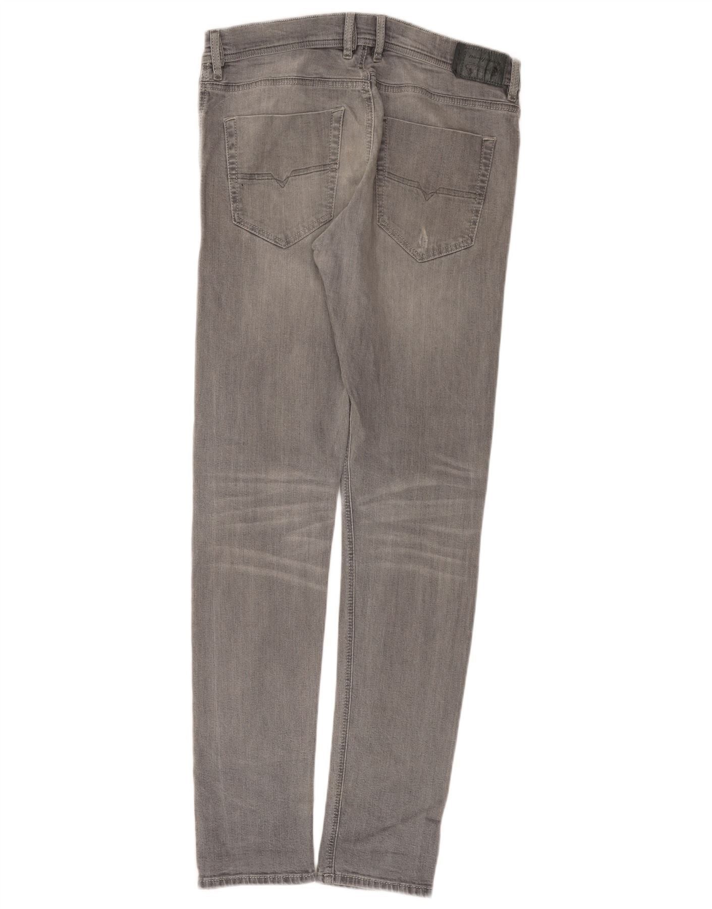 Diesel Mens Tepphar Carrot Slim Jeans W32 L32 Grey Cotton Size US 32 / EU 48 - 2 Thumbnail