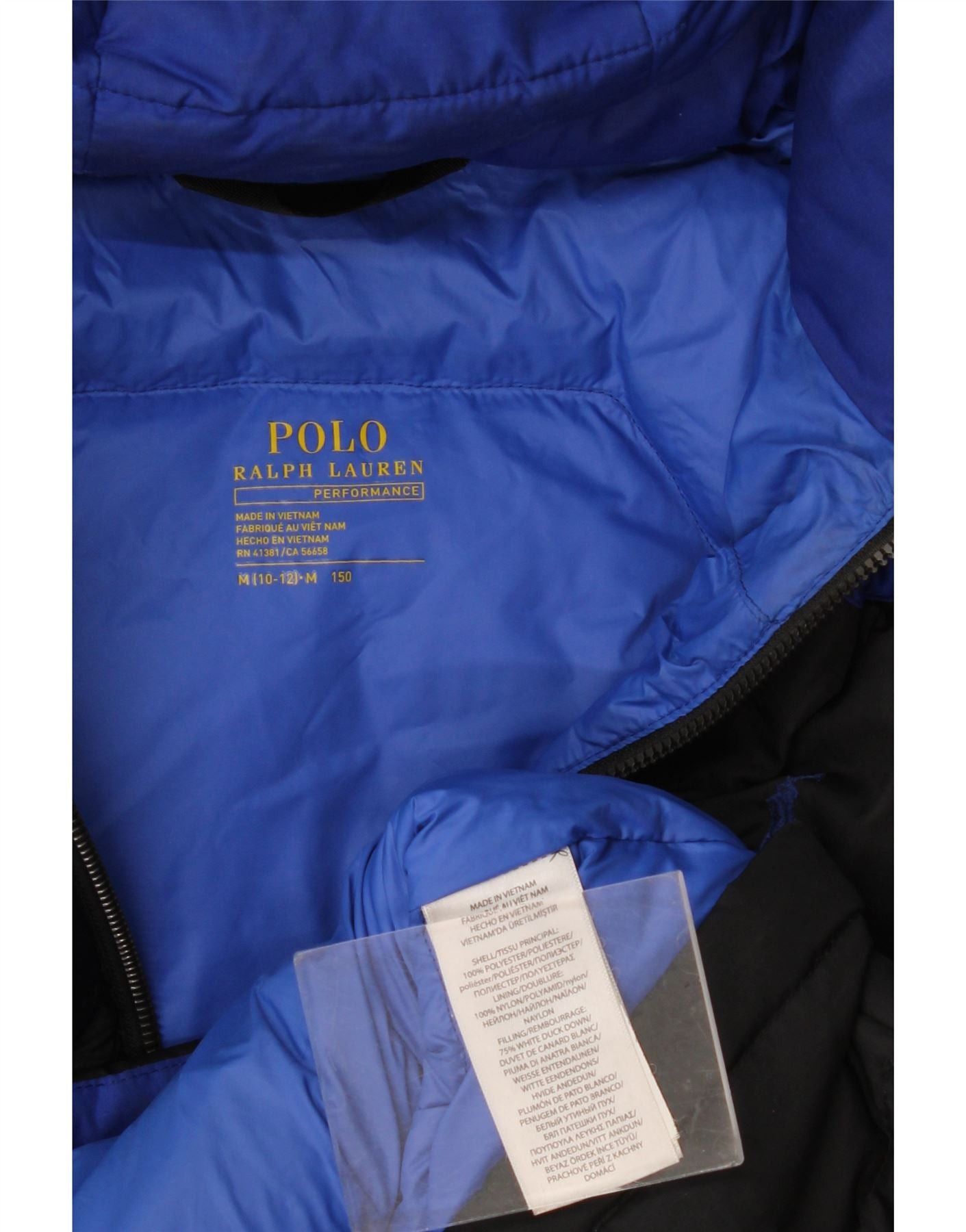 Polo Ralph Lauren Boys Padded Jacket 10-11 Years Medium Black Colourblock Size M / US 6-8 / IT 42-44 - 3 Thumbnail