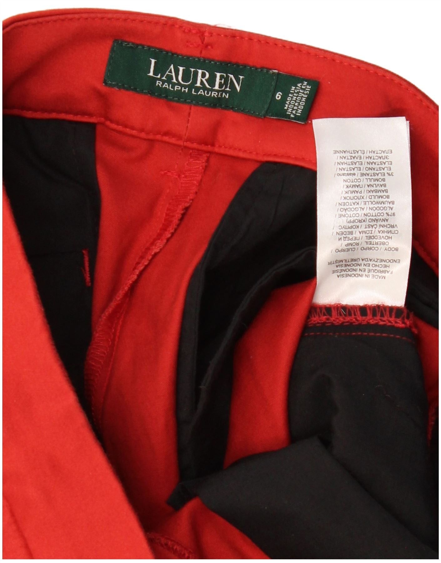 Ralph Lauren Womens Slim Chino Trousers US 6 Medium W32 L26 Red Cotton Size 26" / US 2 / IT 38 - 3 Thumbnail