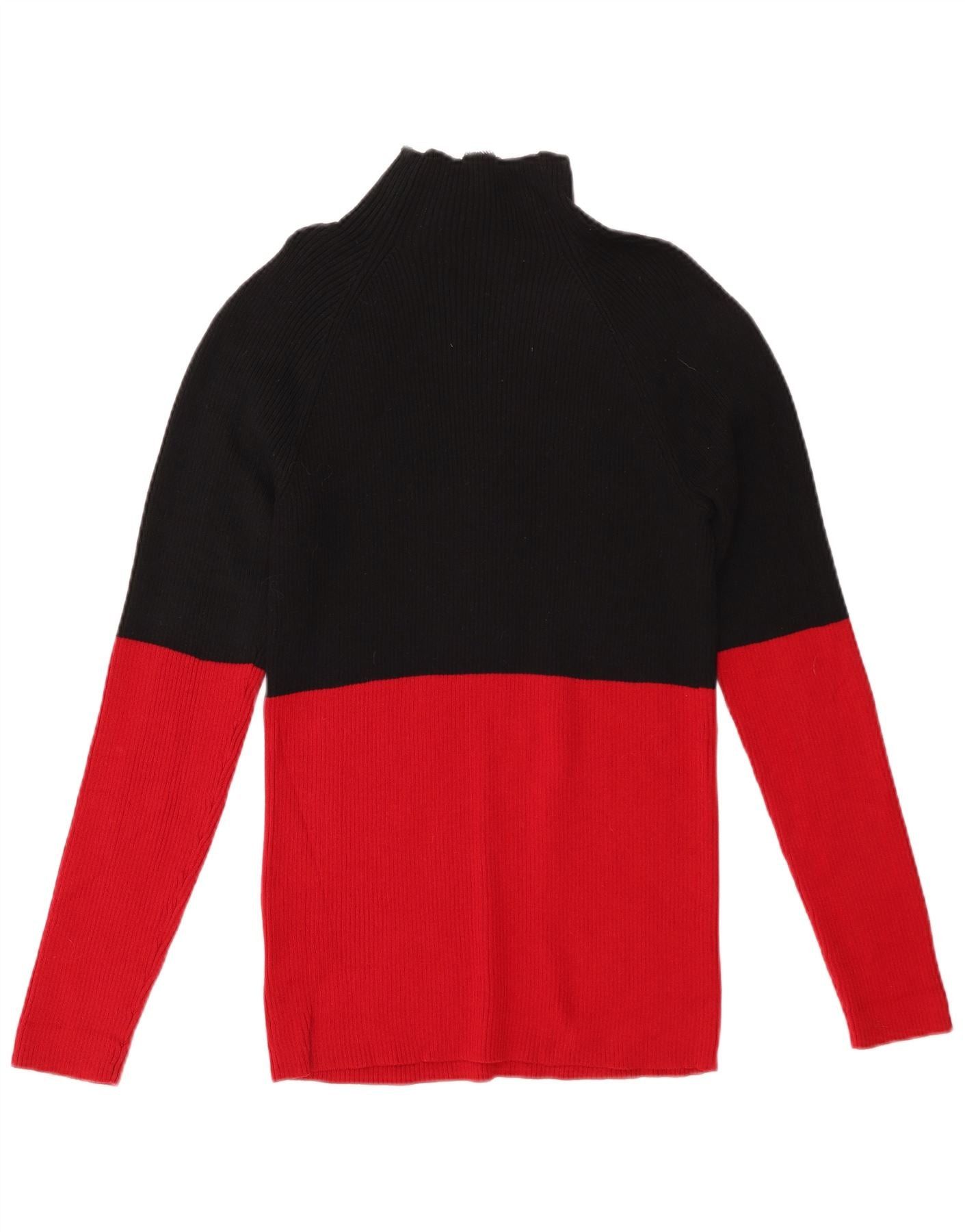 Ralph Lauren Womens Zip Neck Jumper Sweater UK 14 Large Black Colourblock Size XS / US 0-2 / IT 36-38 - 2 Thumbnail
