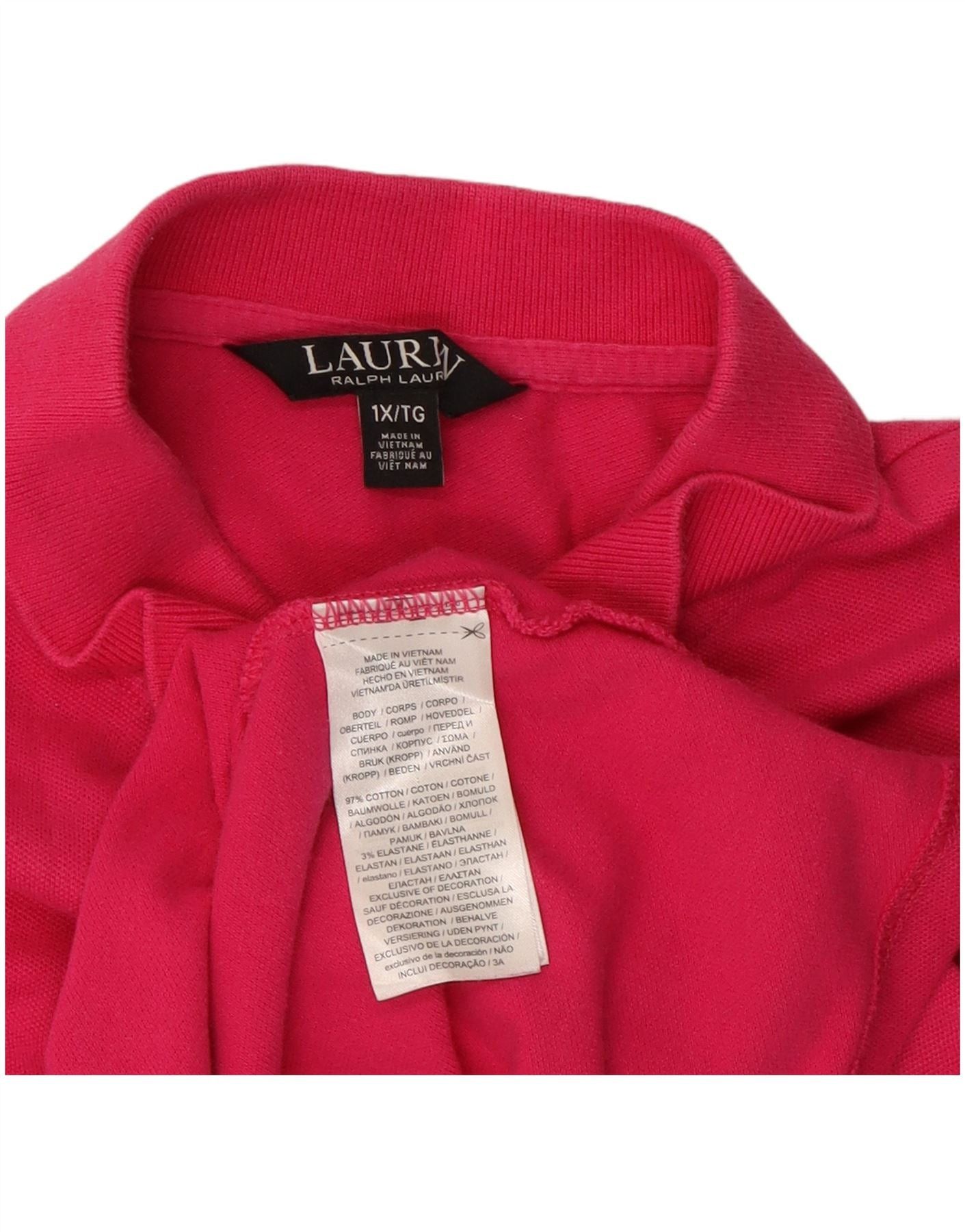 Ralph Lauren Womens Polo Shirt UK 18 XL Pink Cotton Size XL / US 12-14 / IT 48-50 - 4 Thumbnail