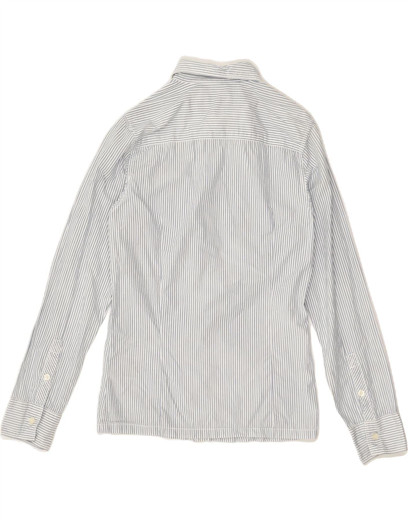 Diesel Boys Shirt 8-9 Years Large White Pinstripe Cotton Size S / US 4 / IT 40 - 2 Thumbnail