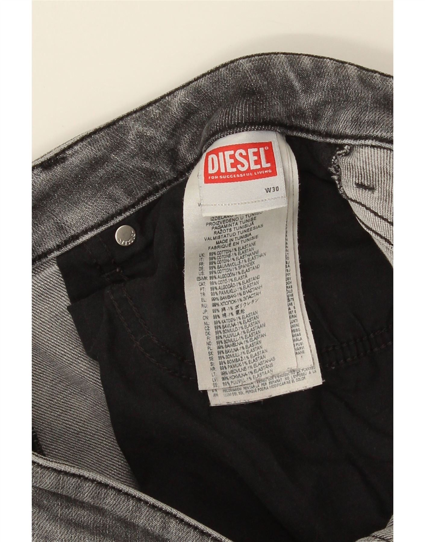 Diesel Mens Slim Jeans W30 L31 Grey Cotton Size US 30 / EU 46 - 3 Thumbnail