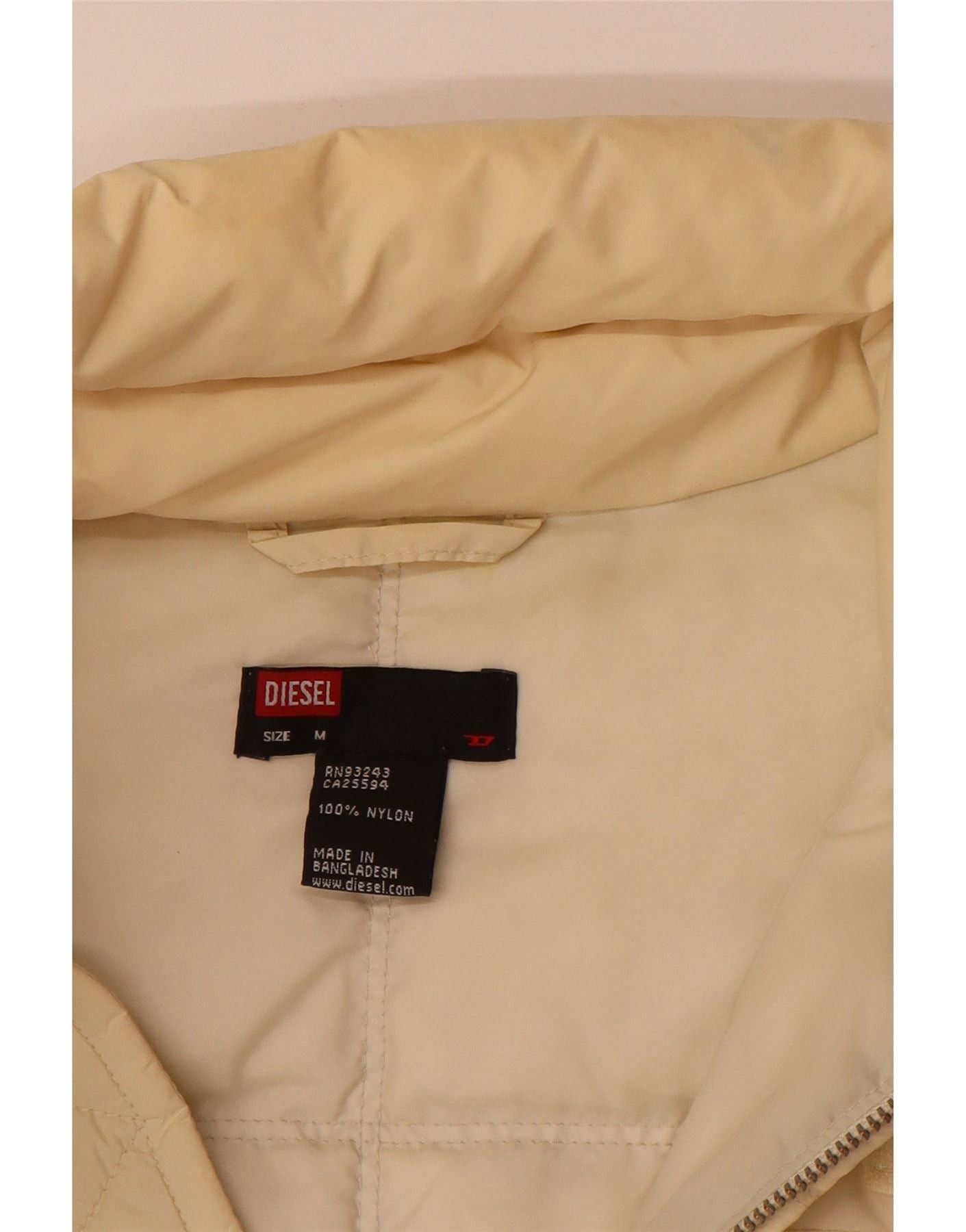 Diesel Mens Padded Jacket UK 38 Medium Beige Polyamide Size US L / EU 52-54 / 3 - 5 Thumbnail