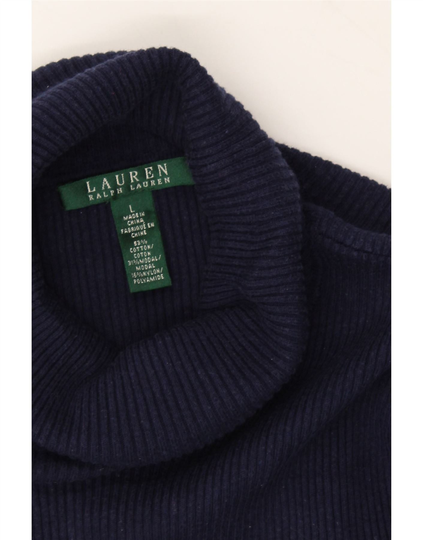 Ralph Lauren Girls Roll Neck Jumper Sweater 9-10 Years Large Navy Blue Size L / US 10 / IT 46 - 3 Thumbnail