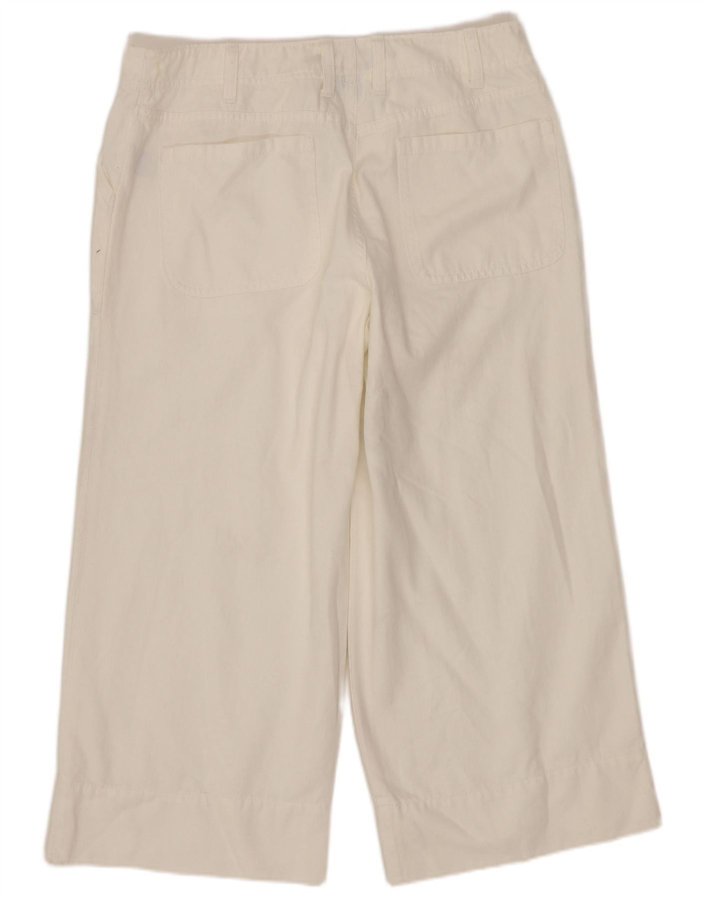 Ralph Lauren Womens Wide Leg Capri Trousers US 10 Large W32 L23 White Size 28" / US 6 / IT 42 - 2 Thumbnail
