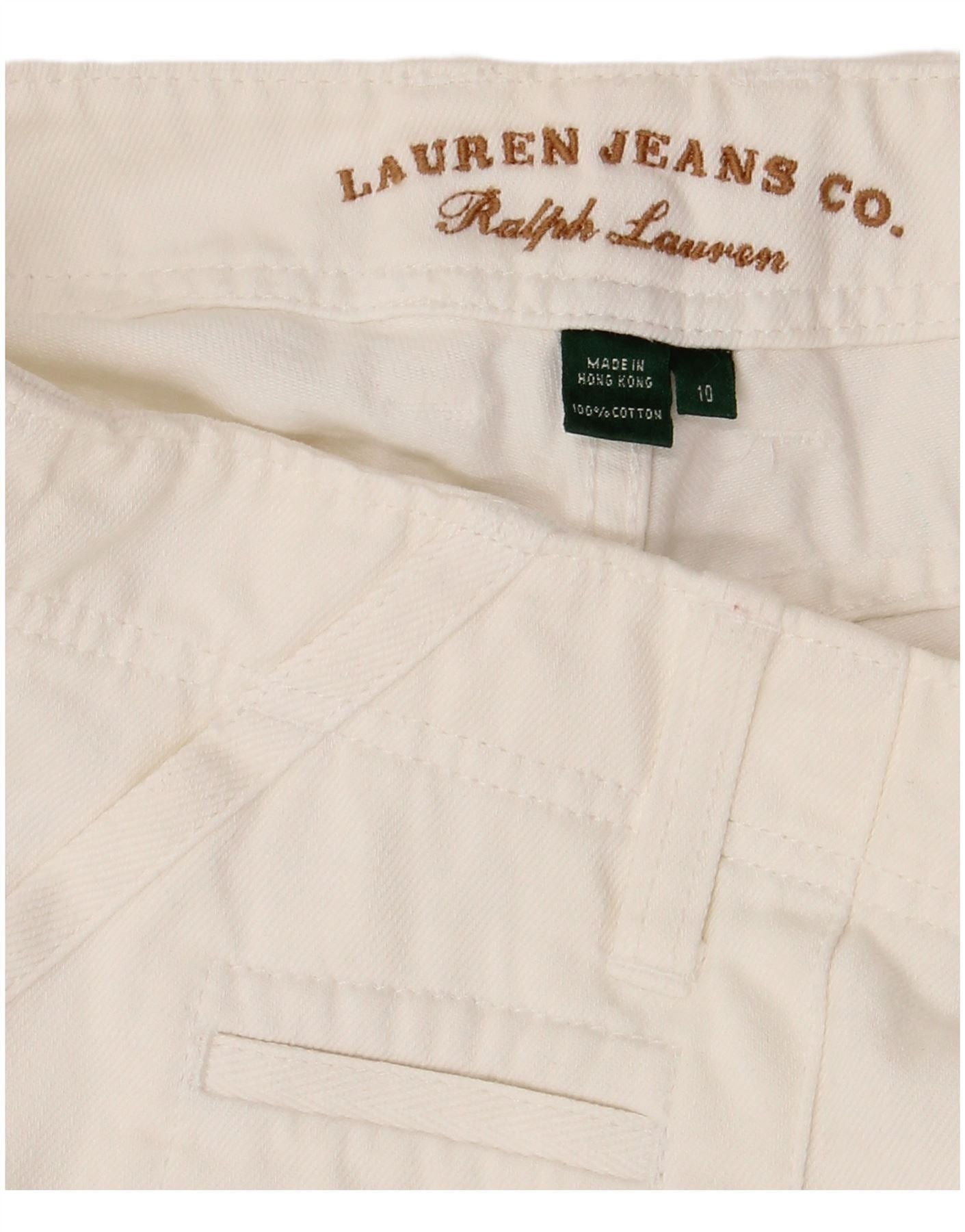 Ralph Lauren Womens Wide Leg Capri Trousers US 10 Large W32 L23 White Size 28" / US 6 / IT 42 - 3 Thumbnail
