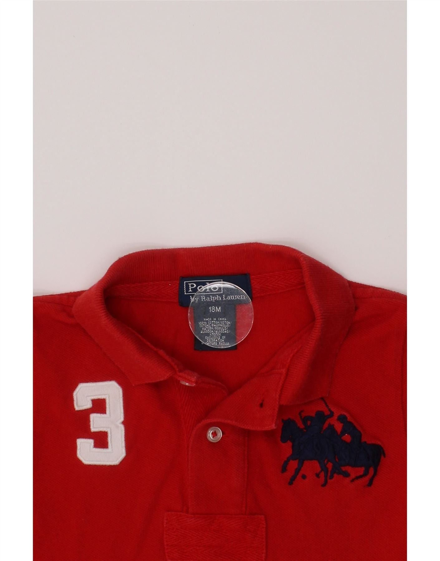 Polo Ralph Lauren Baby Boys Graphic Polo Shirt 12-18 Months Red Cotton Size M / US 6-8 / IT 42-44 - 3 Thumbnail