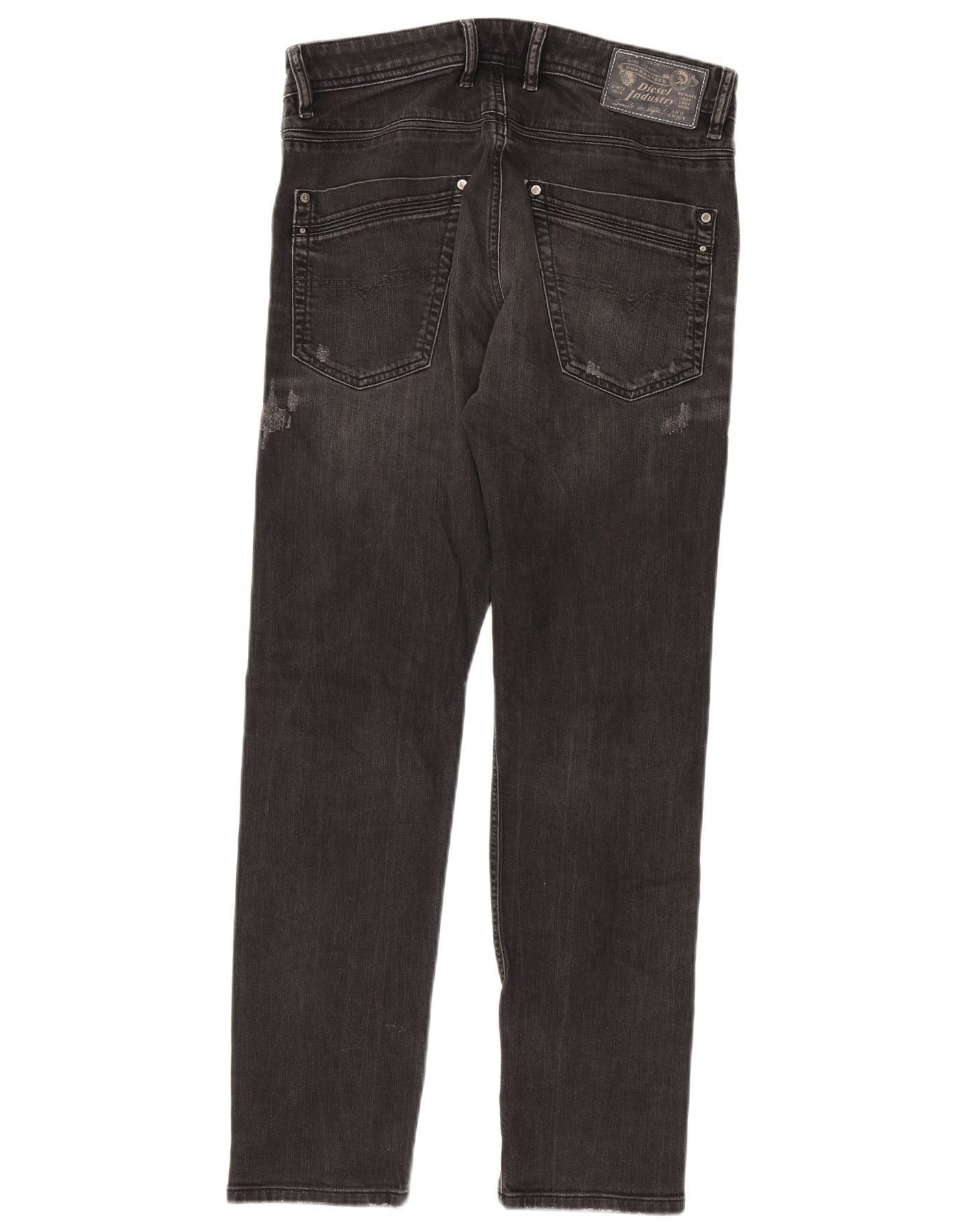 Diesel Mens Krayver Regular Carrot Slim Jeans W30 L30 Grey Cotton Size US 30 / EU 46 - 2 Thumbnail