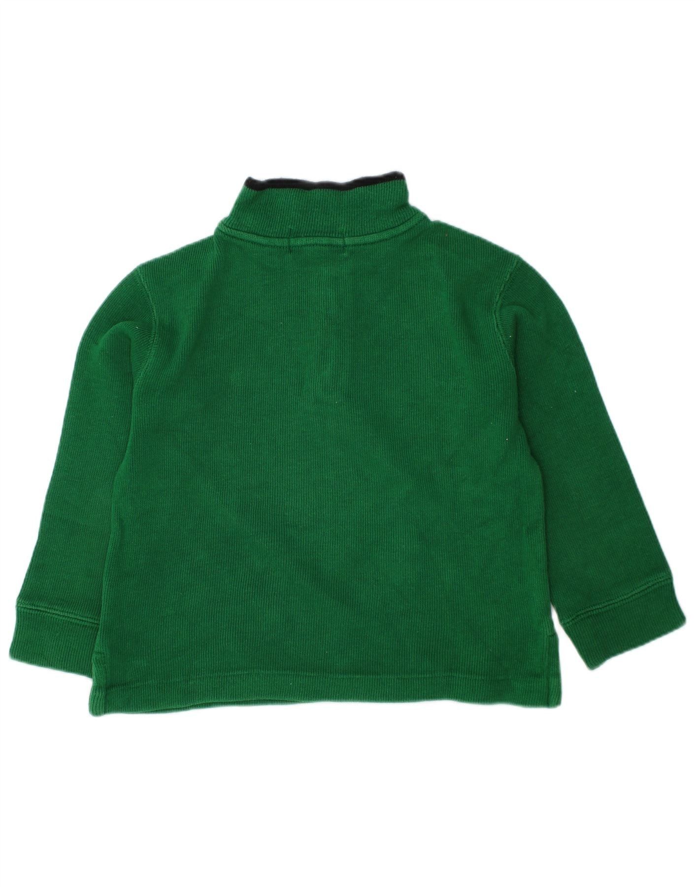 Polo Ralph Lauren Boys Zip Neck Jumper Sweater 2-3 Years Green Cotton Size XXS / US 00 / IT 34 - 2 Thumbnail
