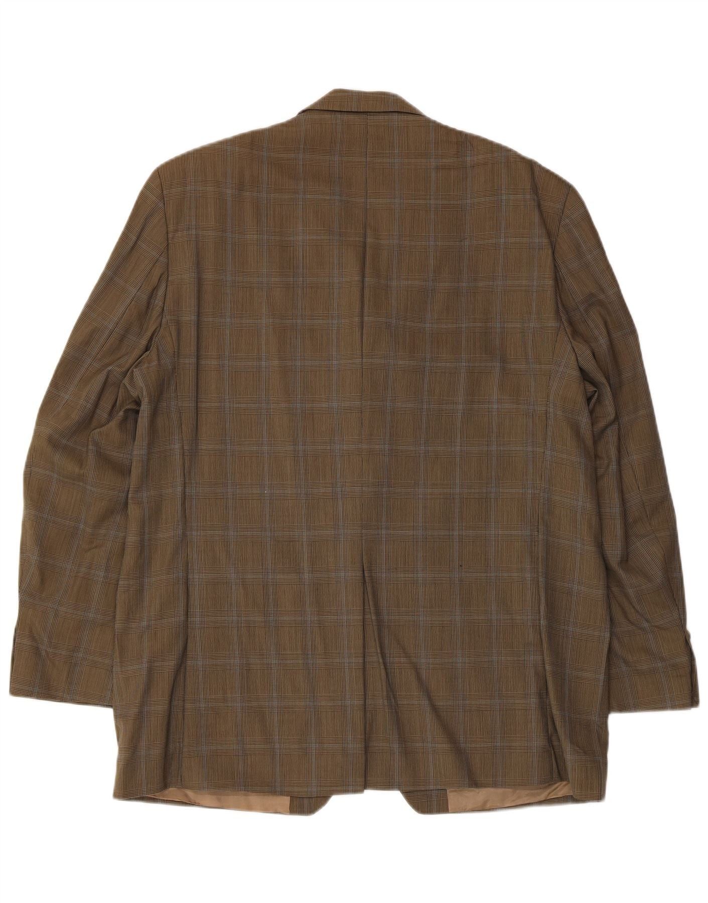 Chaps Ralph Lauren Mens 3 Button Blazer Jacket UK 40 Large Khaki Check Size US XL / EU 56 / 4 - 2 Thumbnail
