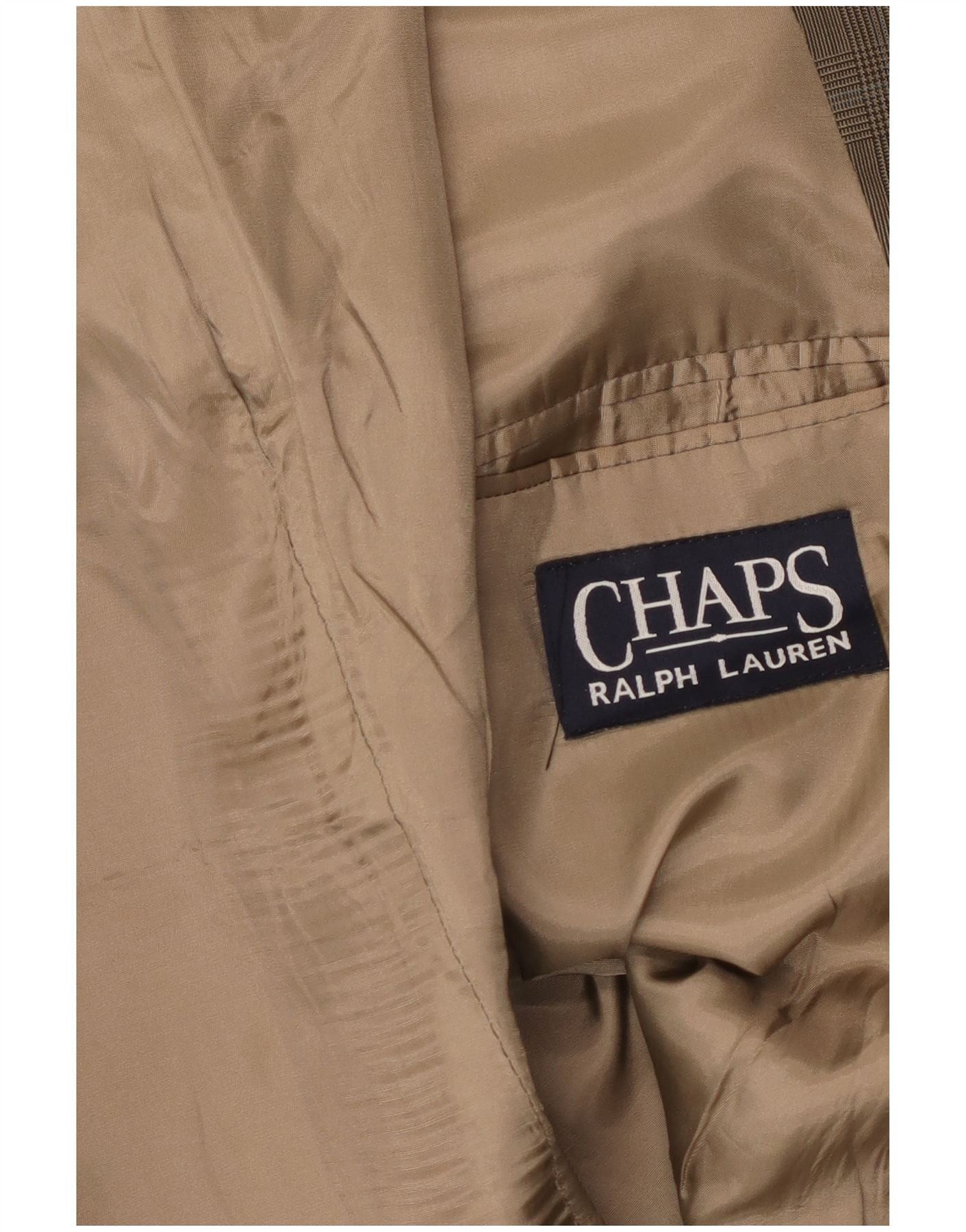 Chaps Ralph Lauren Mens 3 Button Blazer Jacket UK 40 Large Khaki Check Size US XL / EU 56 / 4 - 4 Thumbnail